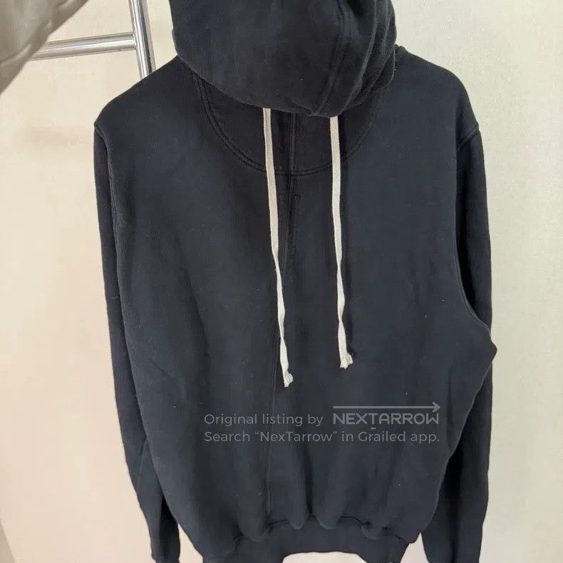 Rick Owens Rick Owens Black Ribbon Back Drawstring Hooded Fleece Swea Size US L / EU 52-54 / 3 - 7 Thumbnail
