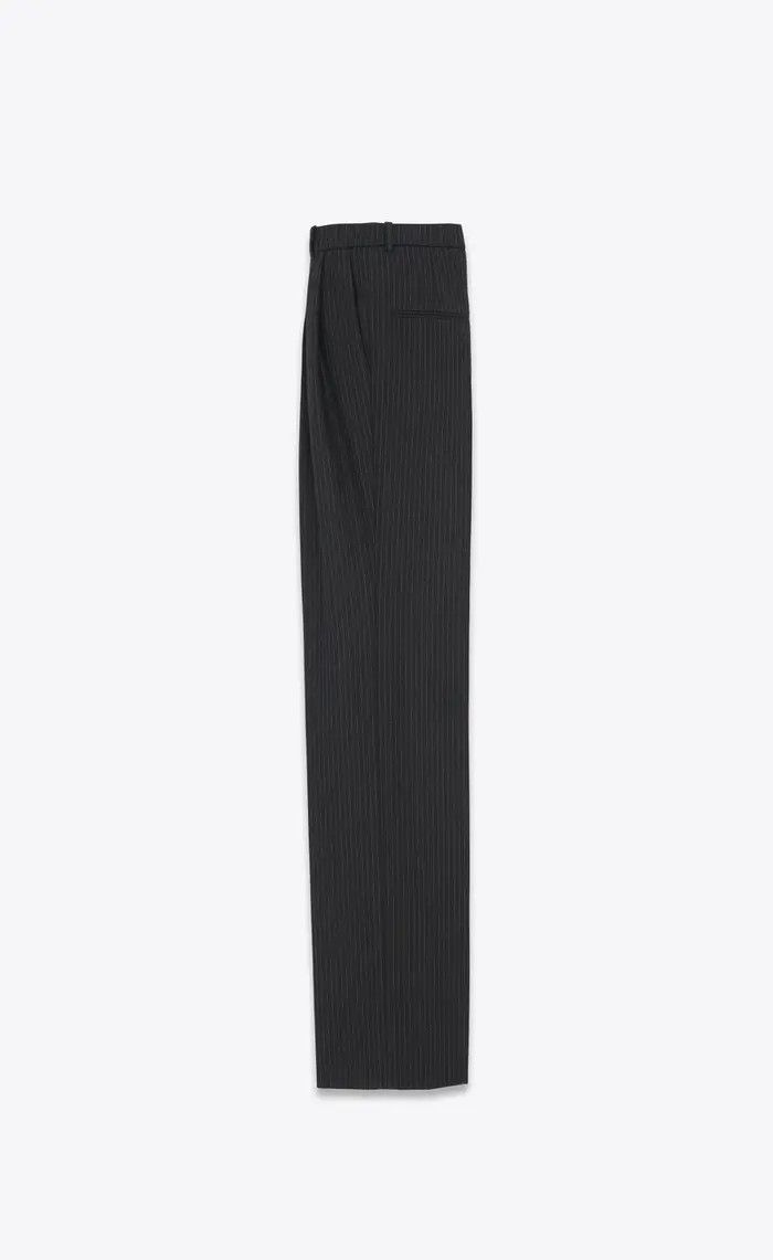 Saint Laurent Paris o1la1rc1a1225 780236 High Waisted Pants Striped Wool Flannel Size US 34 / EU 50 - 3 Thumbnail