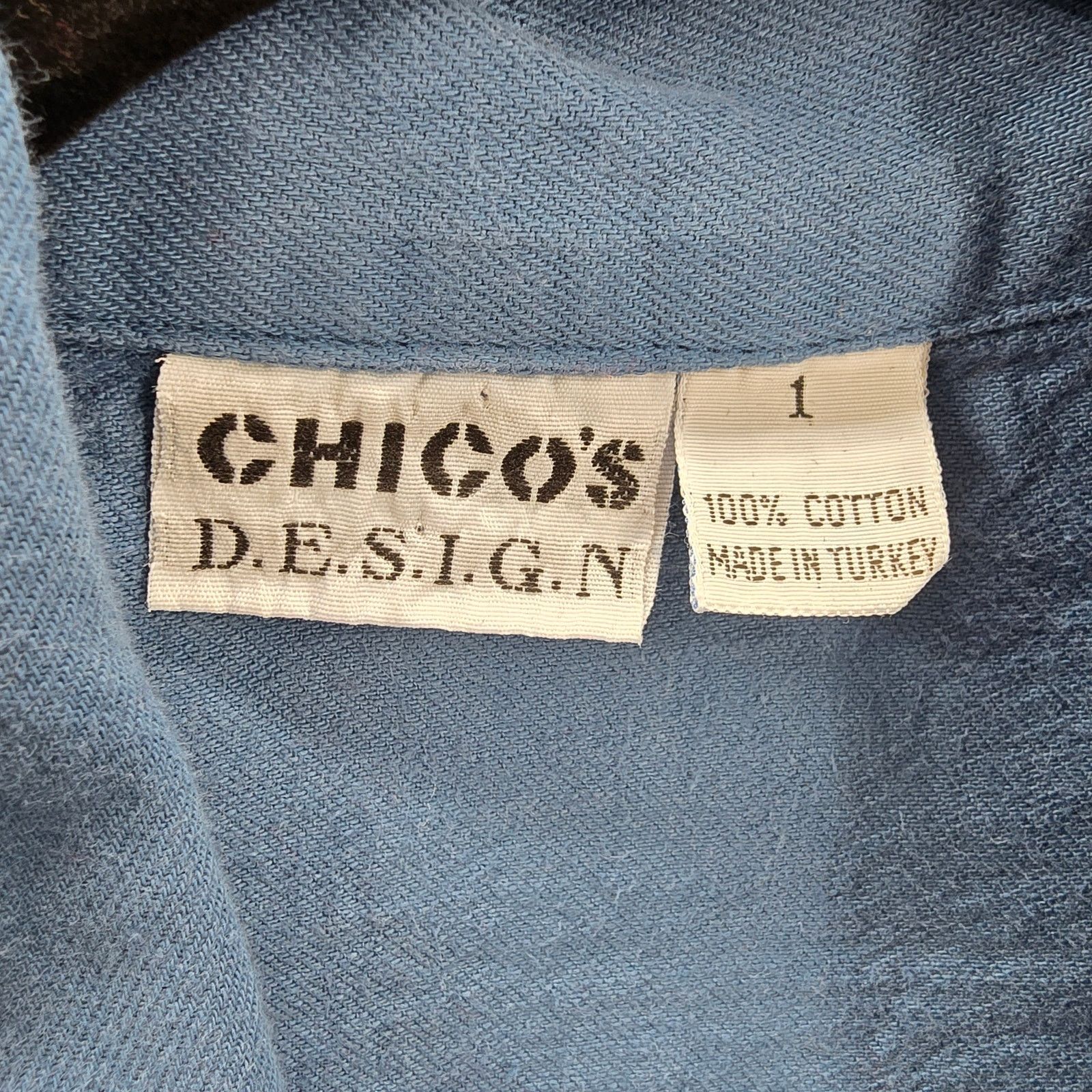 Other Chico's Design Blue Coat Jacket Cotton Extra Large Size XL / US 12-14 / IT 48-50 - 5 Thumbnail