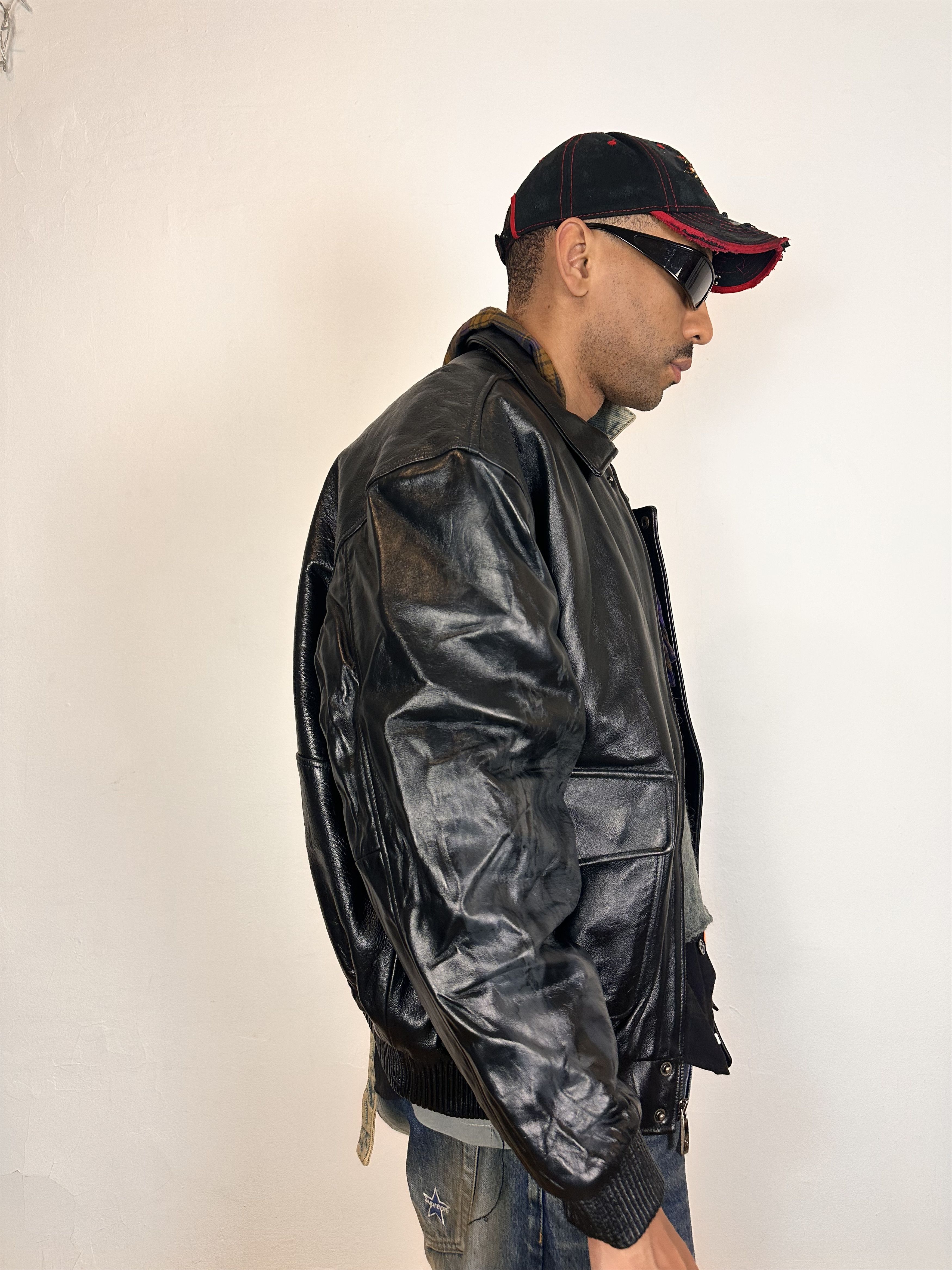 Ecko Unltd. Vintage Ecko Unlimited Black Leather Bomber Jacket - XXL Size US XXL / EU 58 / 5 - 6 Thumbnail