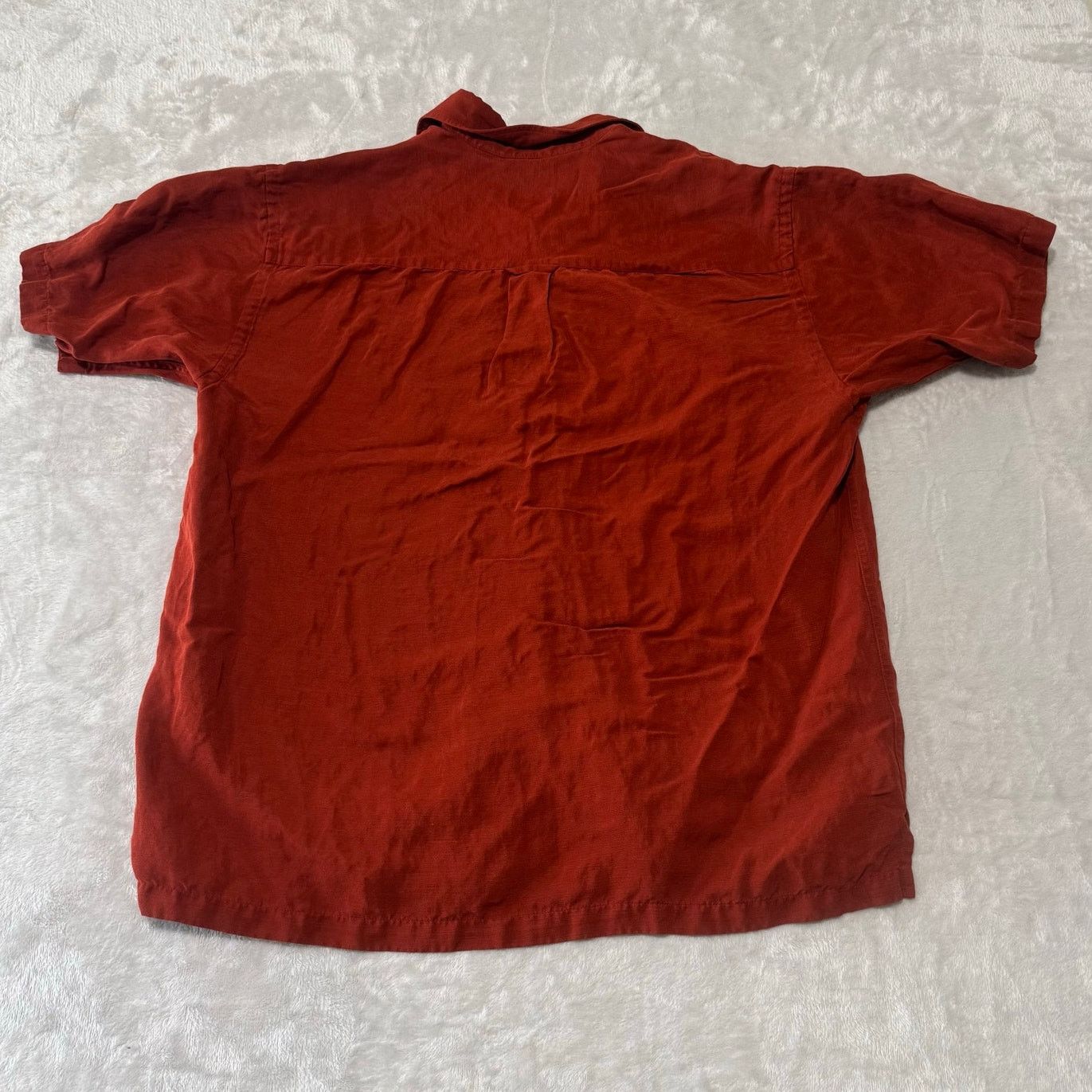 Izod Izod Men's Silk Linen Short Sleeve Button Up Shirt L Orange Size US L / EU 52-54 / 3 - 2 Thumbnail