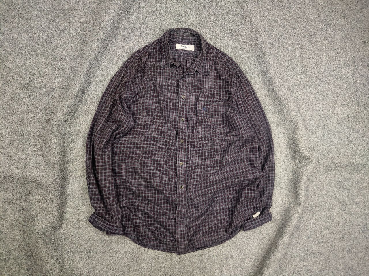 Burberry Vintage 90's Burberry London Nova Check Dark Button Shirt Size US XL / EU 56 / 4 - 1 Thumbnail
