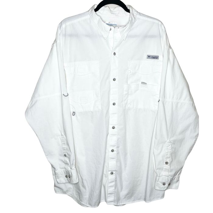 Columbia Columbia PFG white vented button down fishing shirt size XL