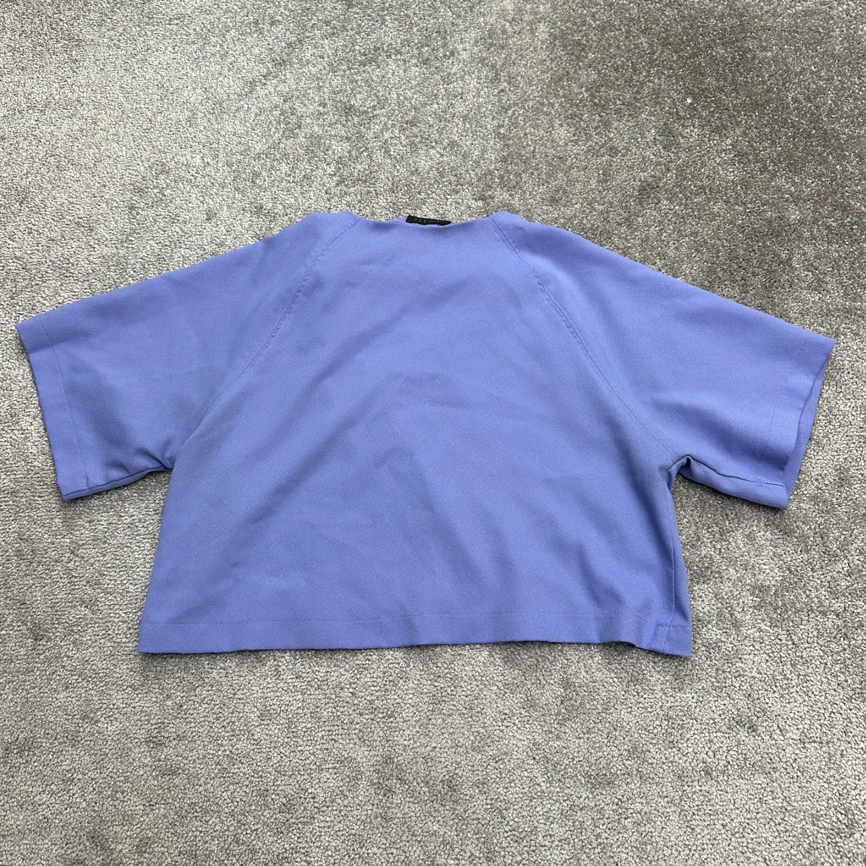 Vintage ASTR Cropped Top Womens S Purple Short Sleeve Raglan Round Neck Casual Top Size S / US 4 / IT 40 - 2 Thumbnail