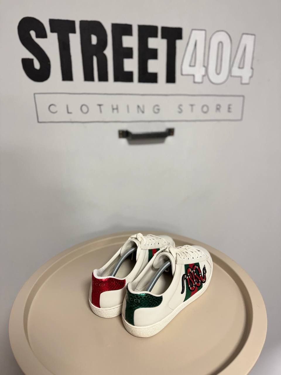 Gucci Gucci Ace Snake Embroidered Web Stripe Sneakers Size US 7 / EU 40 - 6 Thumbnail