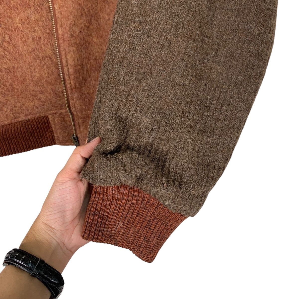 Japanese Brand KEN VALIDO Brown Wool Turtleneck Bomber Jacket #1234-C56 Size US L / EU 52-54 / 3 - 13 Thumbnail