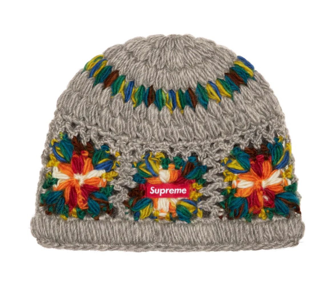 Supreme Supreme Crochet Beanie (Heather Grey) | Grailed