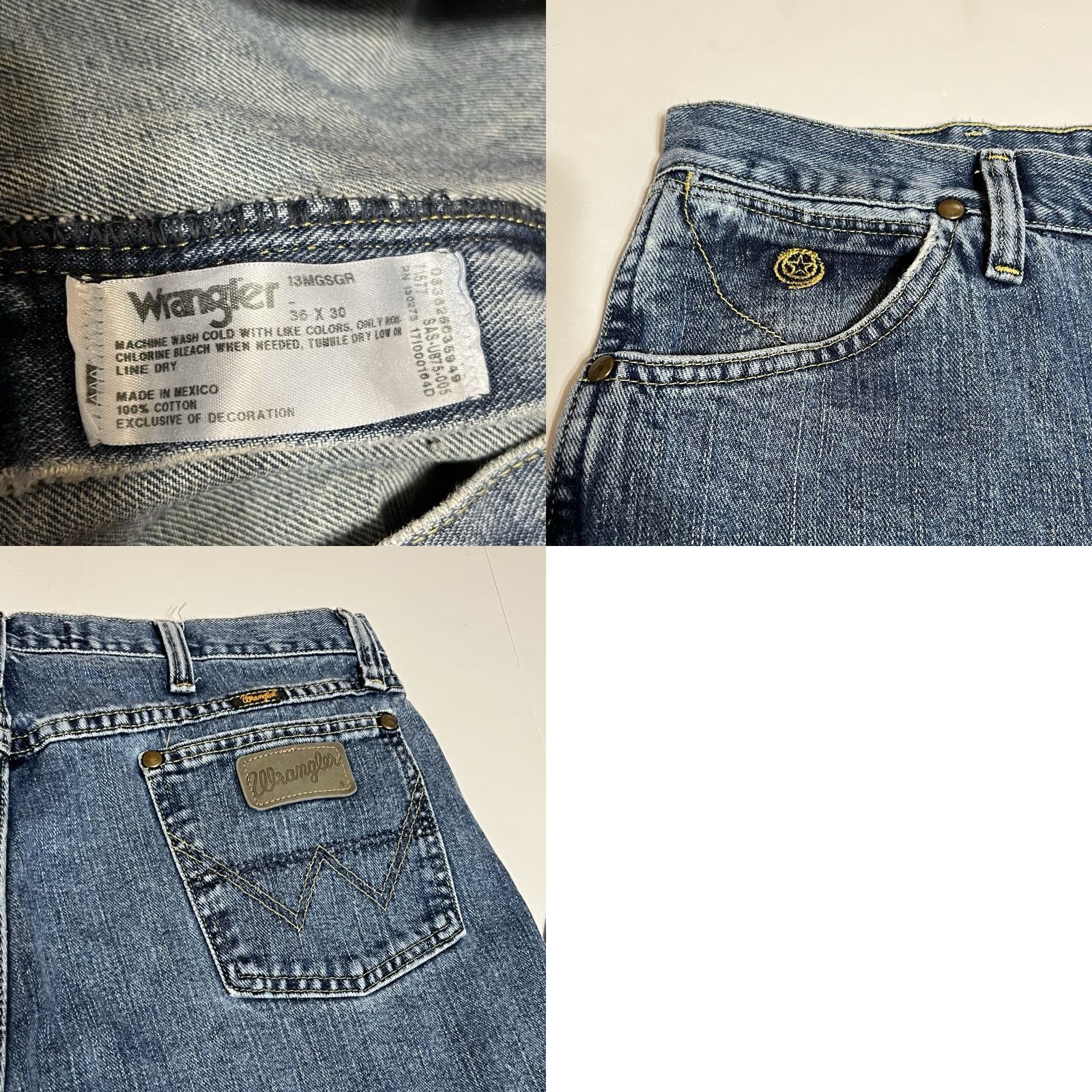 Wrangler VINTAGE Wrangler Jeans George Strait Cowboy Cut 34x29 Jeans Mens Regular Straight Denim Blue 5-Pocket Belt Loops Cowboy Theme Size US 34 / EU 50 - 8 Thumbnail