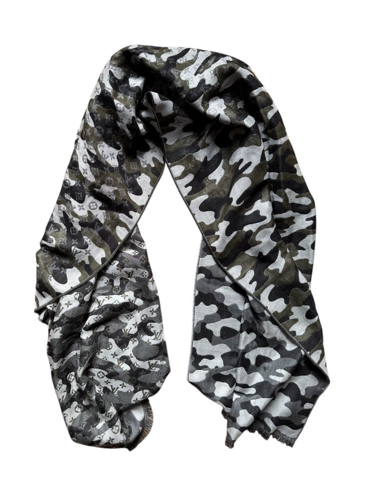 A/W19 Reversible Monogram Degradable Camo Scarf (Sample)