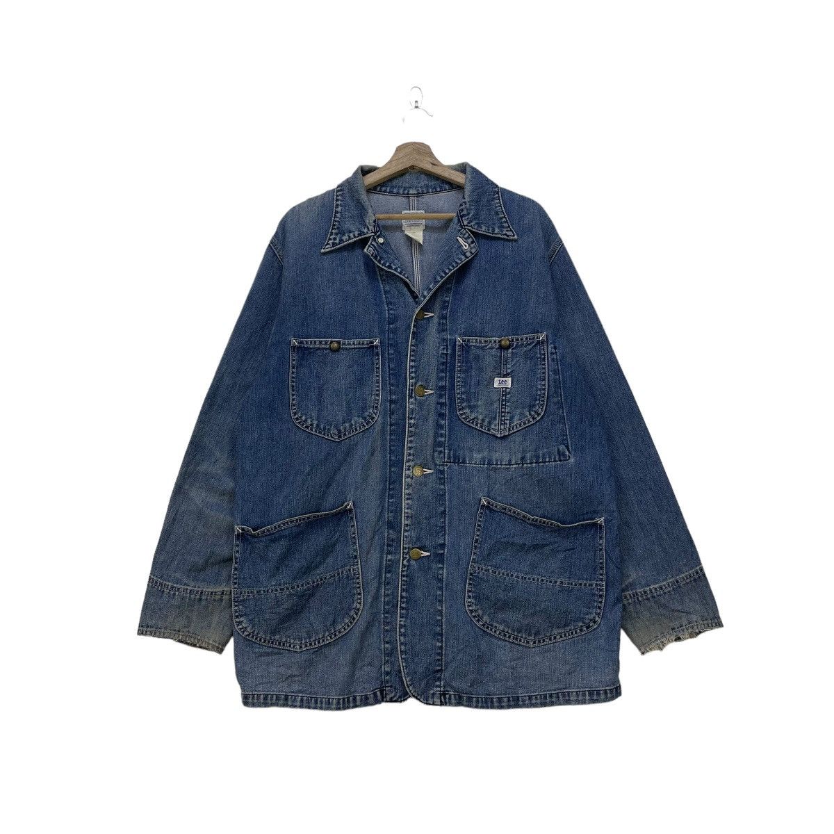 Lee 🔥Vintage 90s Lee Union Made Denim Chore Jacket Size US L / EU 52-54 / 3 - 1 Thumbnail