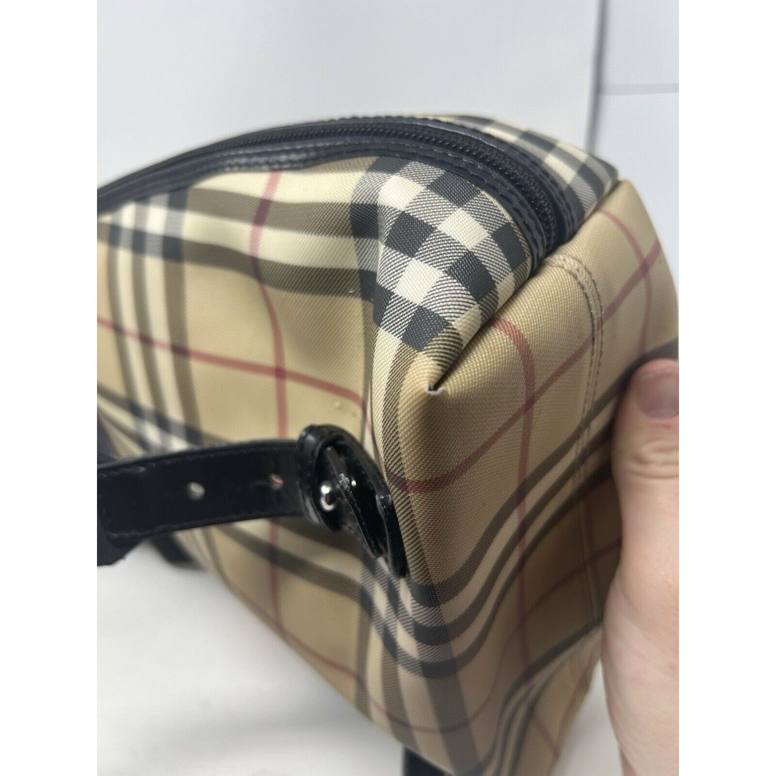 Burberry Burberry London House Check Unisex Leather Beige Rucksack Size ONE SIZE - 8 Thumbnail