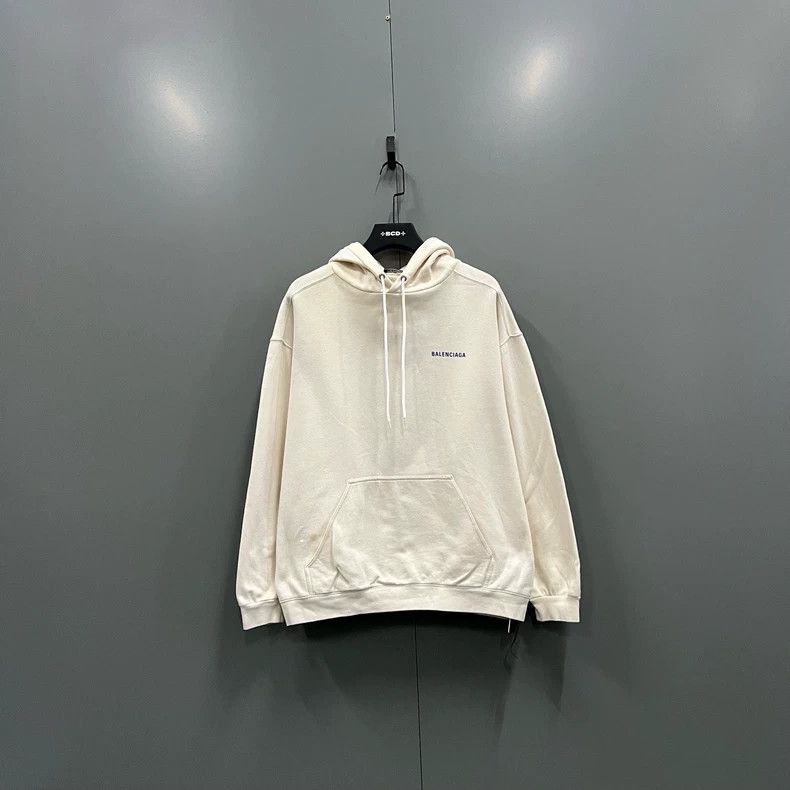 Balenciaga Balenciaga Beige Embroidered Logo Hoodie - dmc Size US L / EU 52-54 / 3 - 1 Thumbnail
