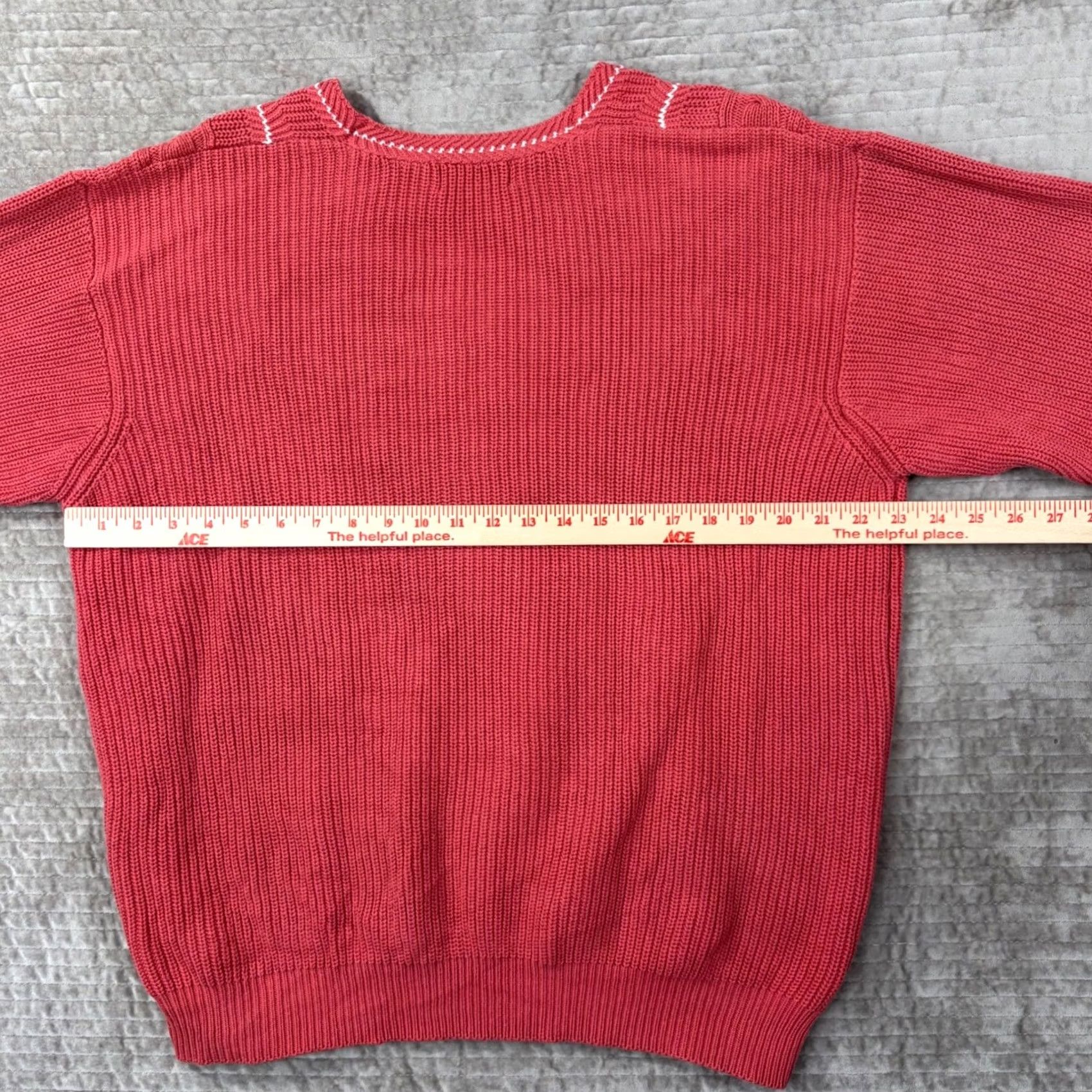 Abercrombie & Fitch Abercrombie & Fitch Vintage Cable Knit Sweater Red Coral Women M Size M / US 6-8 / IT 42-44 - 5 Thumbnail