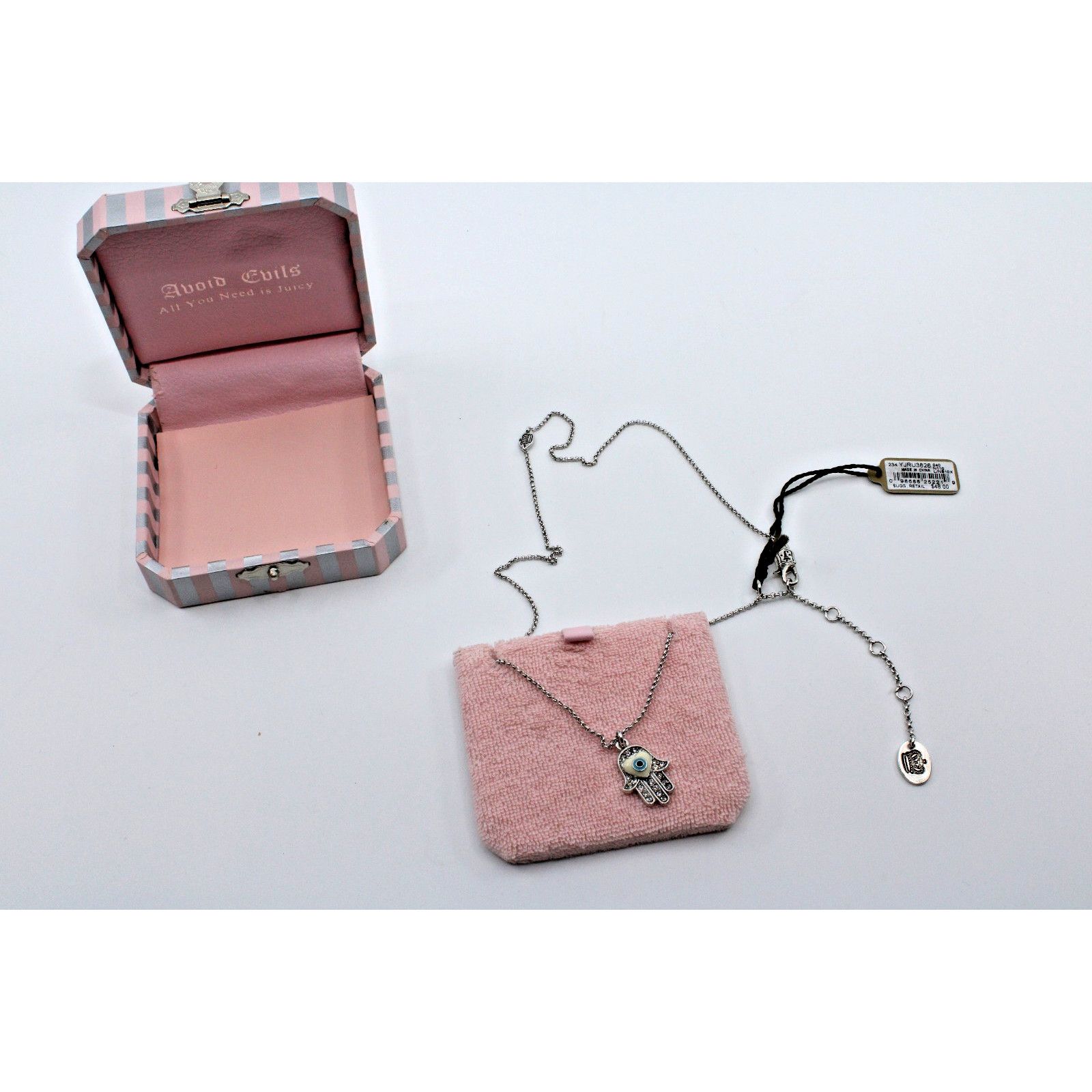 Juicy Couture New JUICY COUTURE 2009 Hamsa Eye Pendant Necklace YJRU3826 Size ONE SIZE - 4 Thumbnail