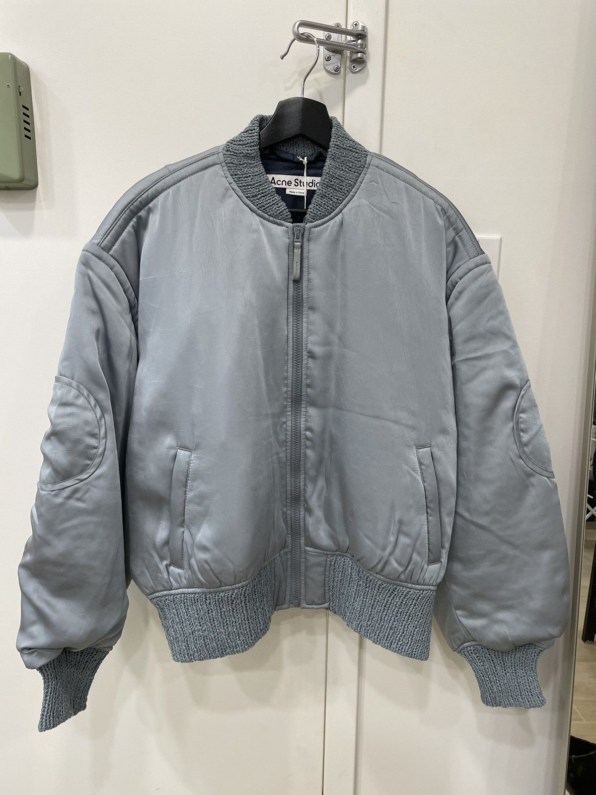 image of Acne Studios Ss20 Olanik Drop-Shoulder Bomber Jacket in Blue, Women's (Size XS)
