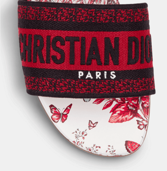 Dior o1w1db10625 KCQ209 Dway Slides in White/Red Size US 10 / IT 40 - 4 Thumbnail