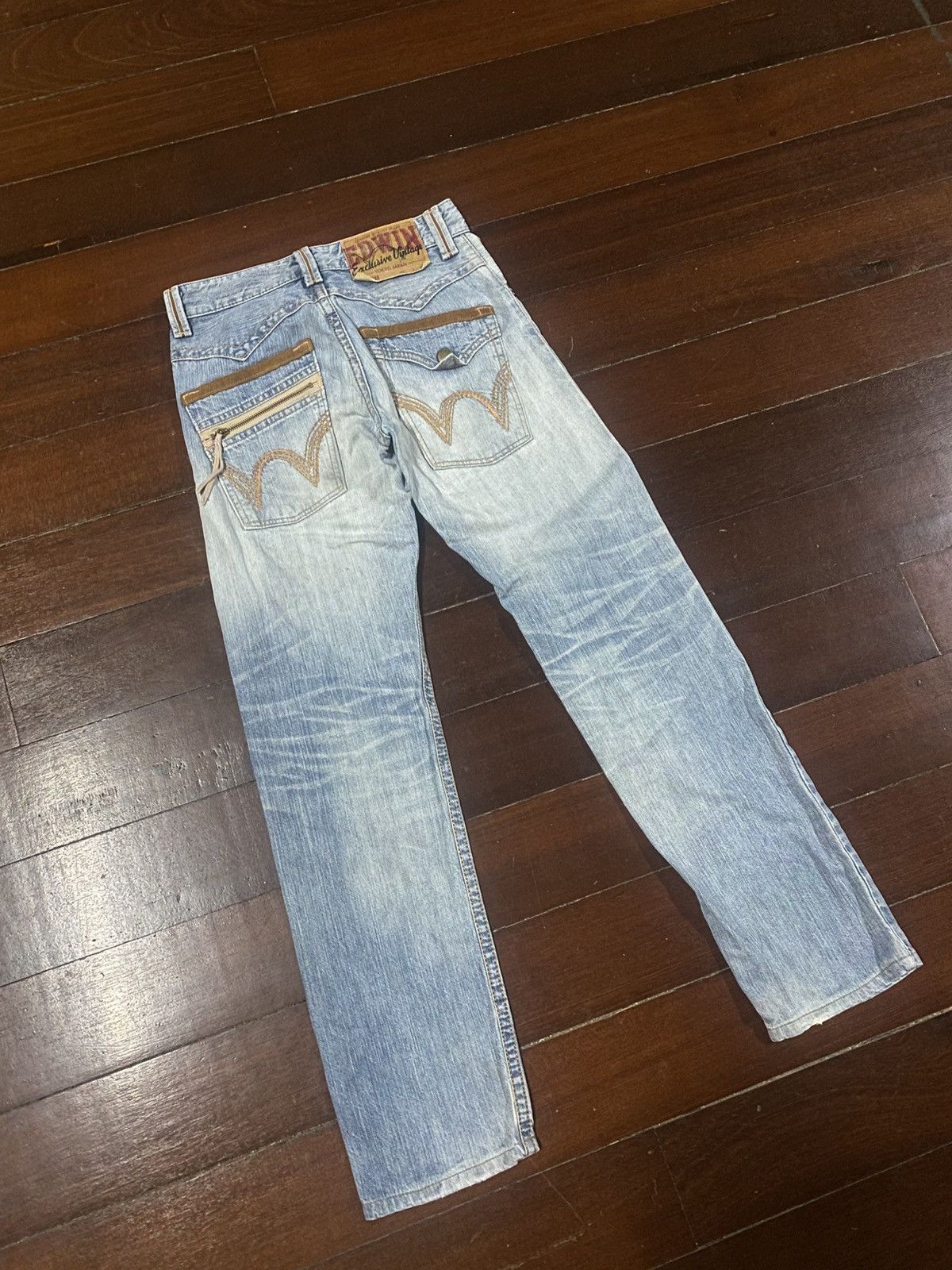 Edwin Thrashed Dirty Mud Edwin Exclusive Vintage Baggy Jeans🇯🇵 Size US 28 / EU 44 - 9 Thumbnail