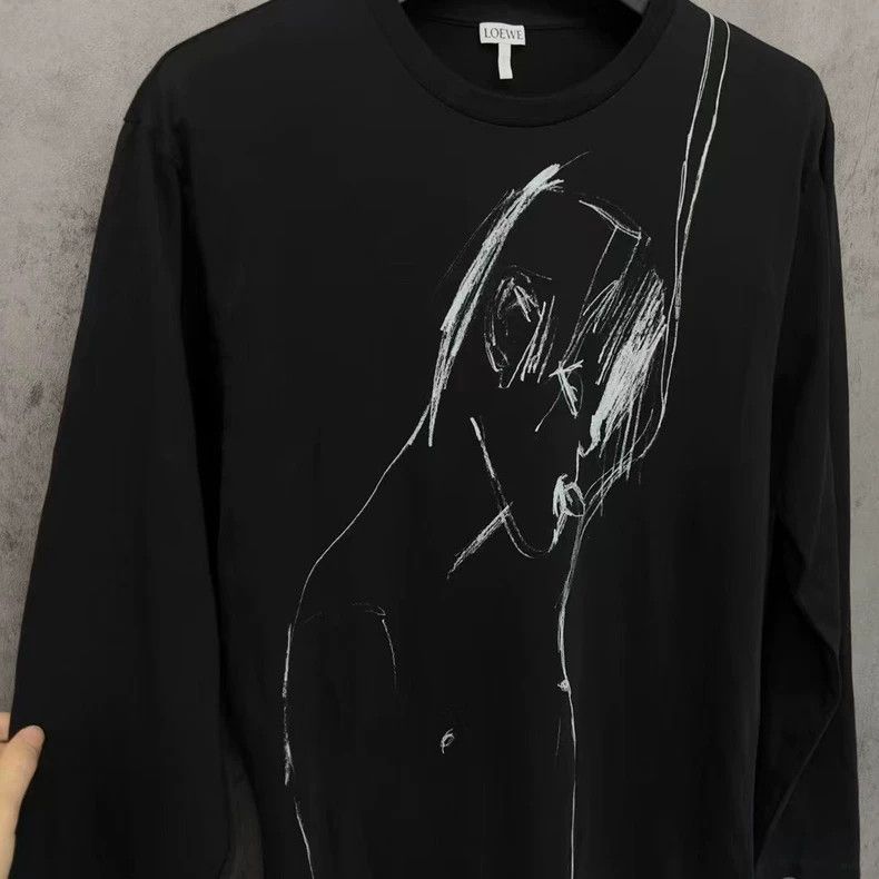 Loewe LOEWE Hand-drawn Logo black long sleeve Size M / US 6-8 / IT 42-44 - 3 Thumbnail