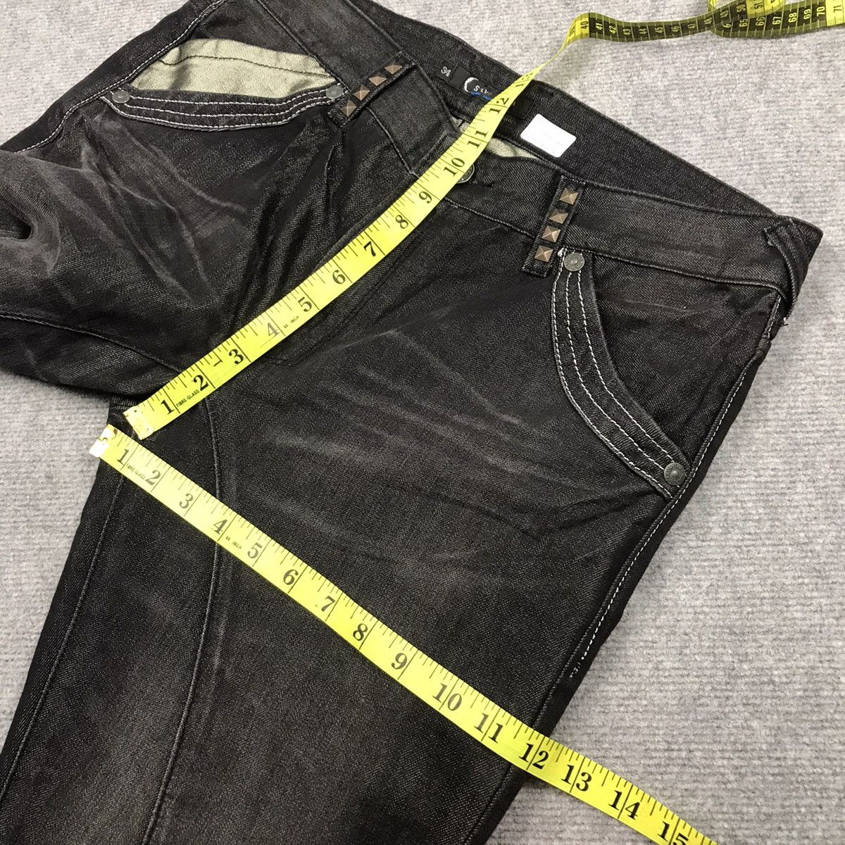 Japanese Brand 🔥SILVER MOON BLACK FADED DENIM PANTS Size US 33 - 18 Thumbnail