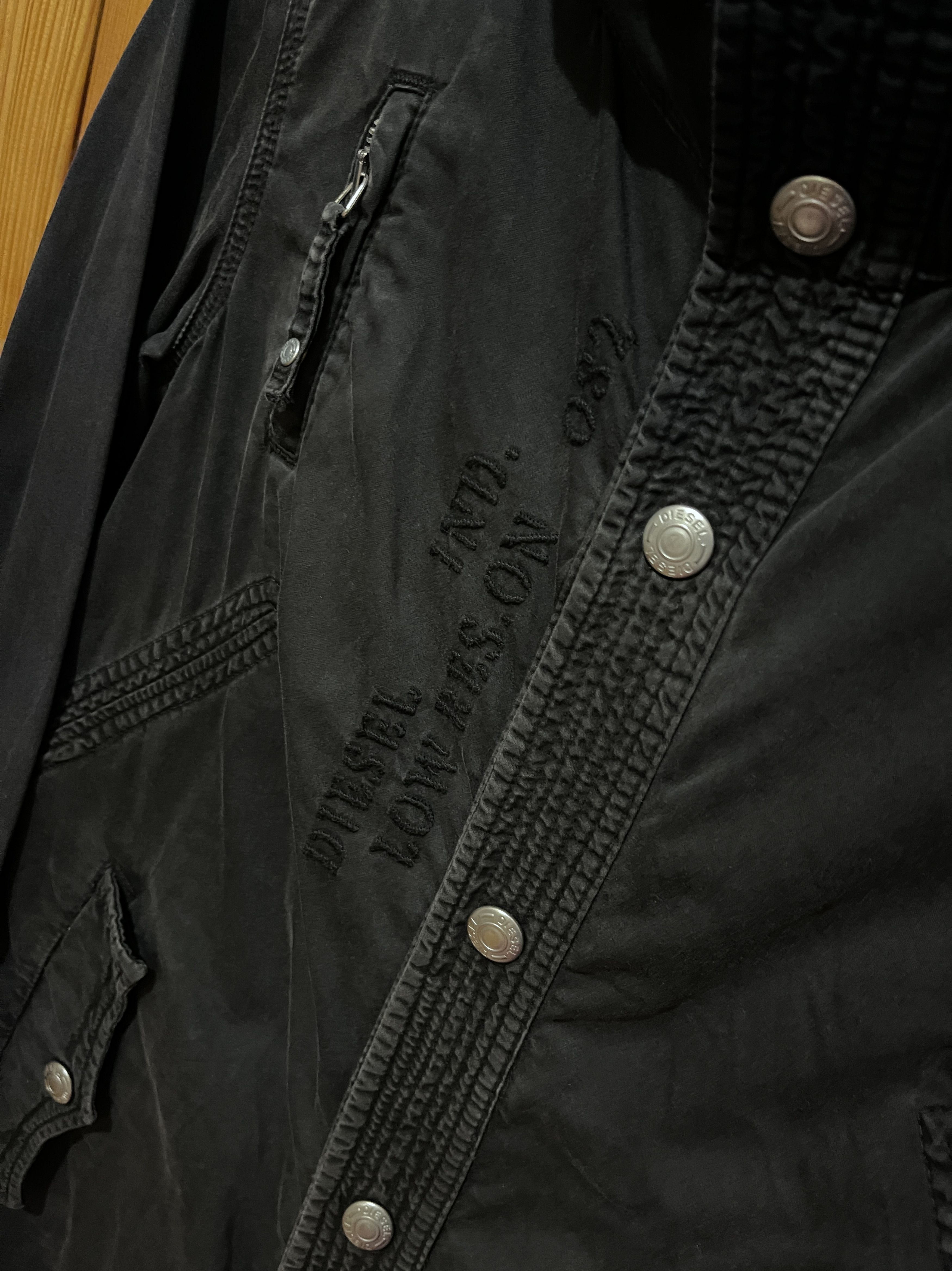 Diesel Diesel Military Trench Coat Jacket Denim y2k cargo army 00s Size S / US 4 / IT 40 - 6 Thumbnail
