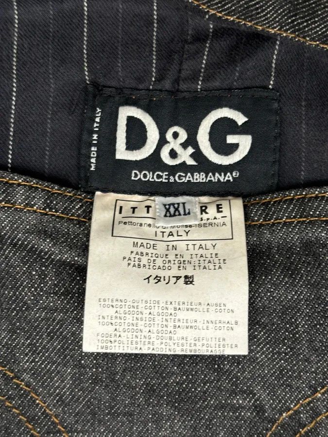 Dolce & Gabbana AW2003 Dolce & Gabbana Grey Eroded Denim Jacket Size US XL / EU 56 / 4 - 11 Thumbnail