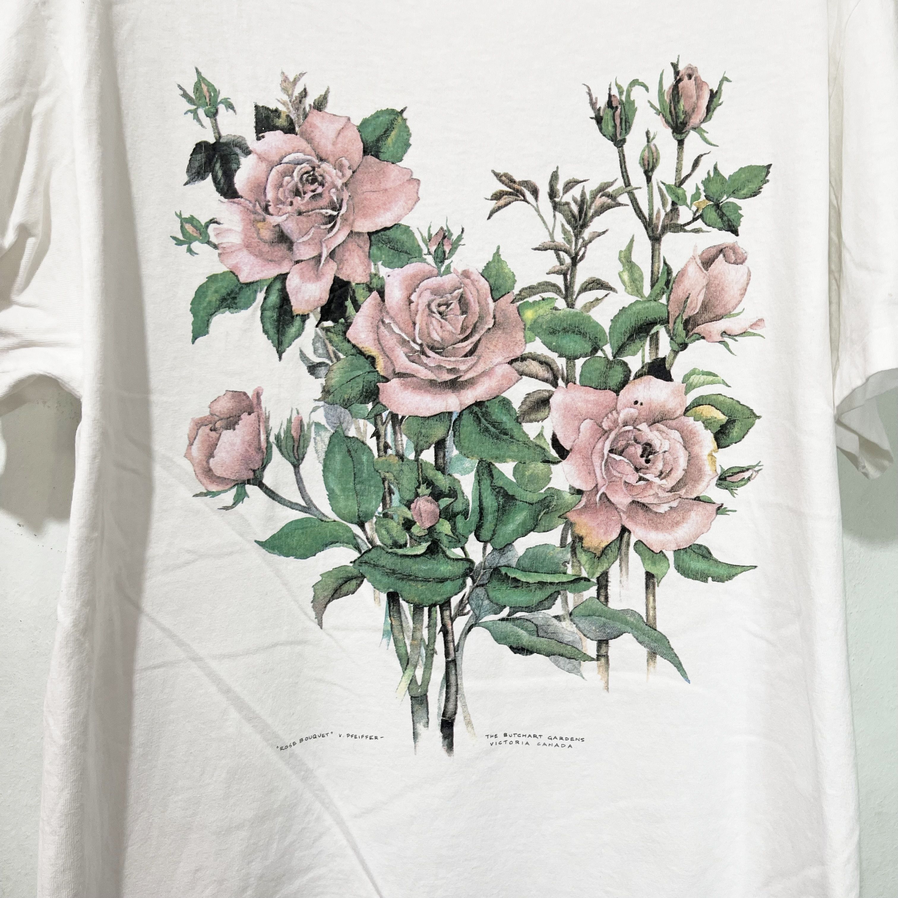 Vintage Vintage 90s Butchart Gardens Rose Bouquet T-Shirt Size US M / EU 48-50 / 2 - 2 Thumbnail
