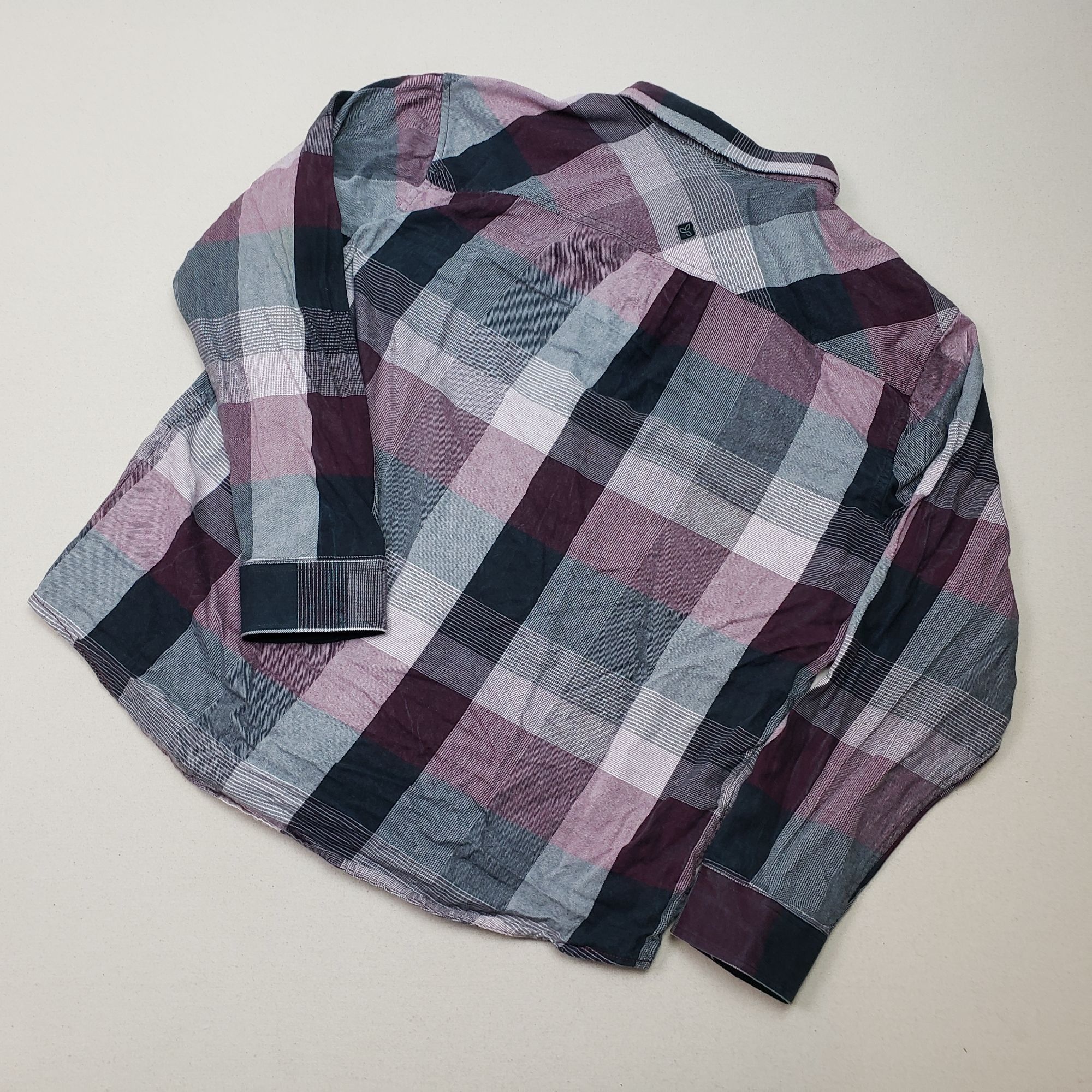 Prana prAna Mens Long Sleeve Button Up Purple/Black/White Shirt XL Size US XL / EU 56 / 4 - 5 Thumbnail