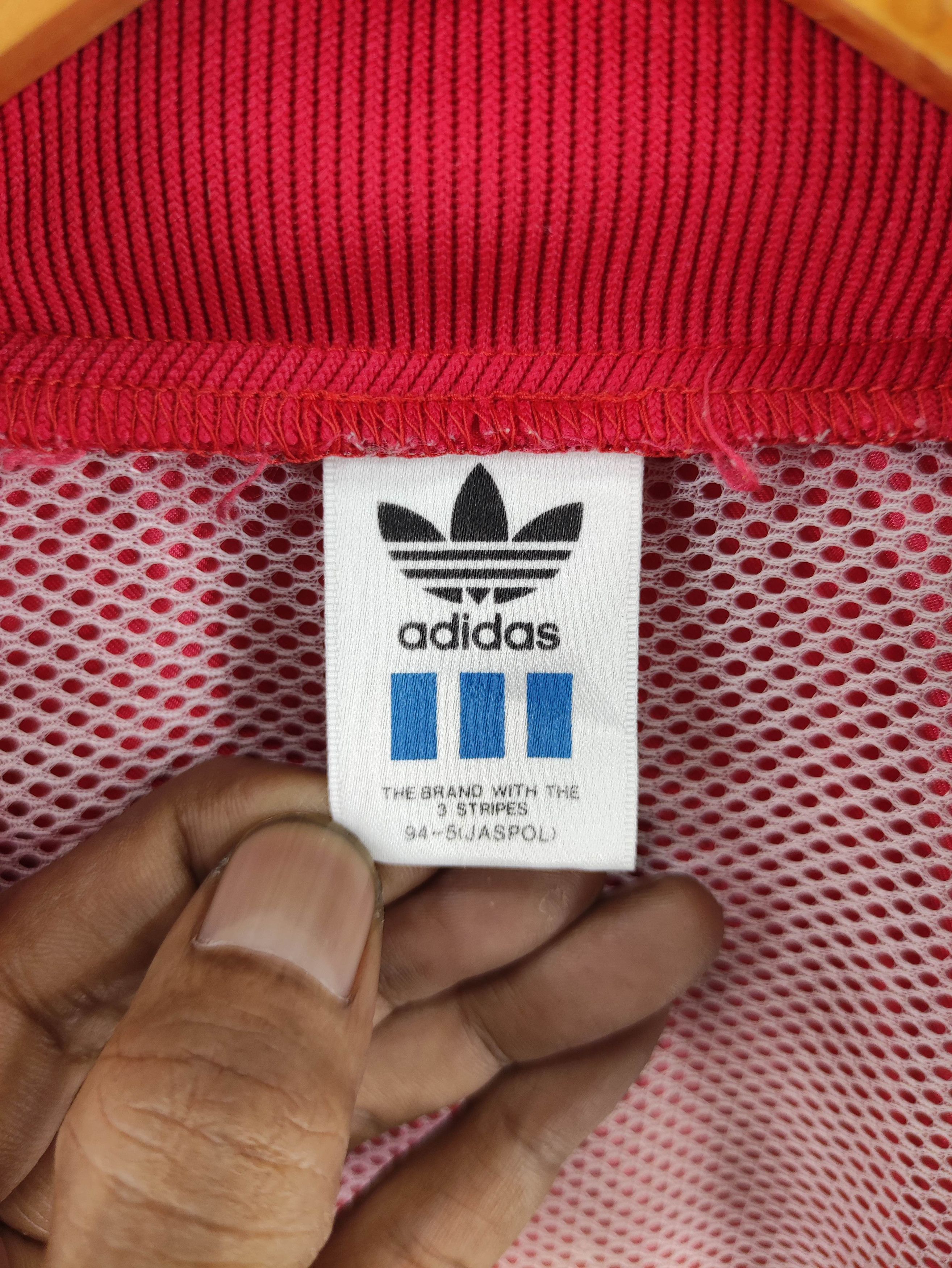 Adidas Vintage Adidas Jaspo Sweater Jacket Striped Zipper Hoodie Size US L / EU 52-54 / 3 - 8 Thumbnail