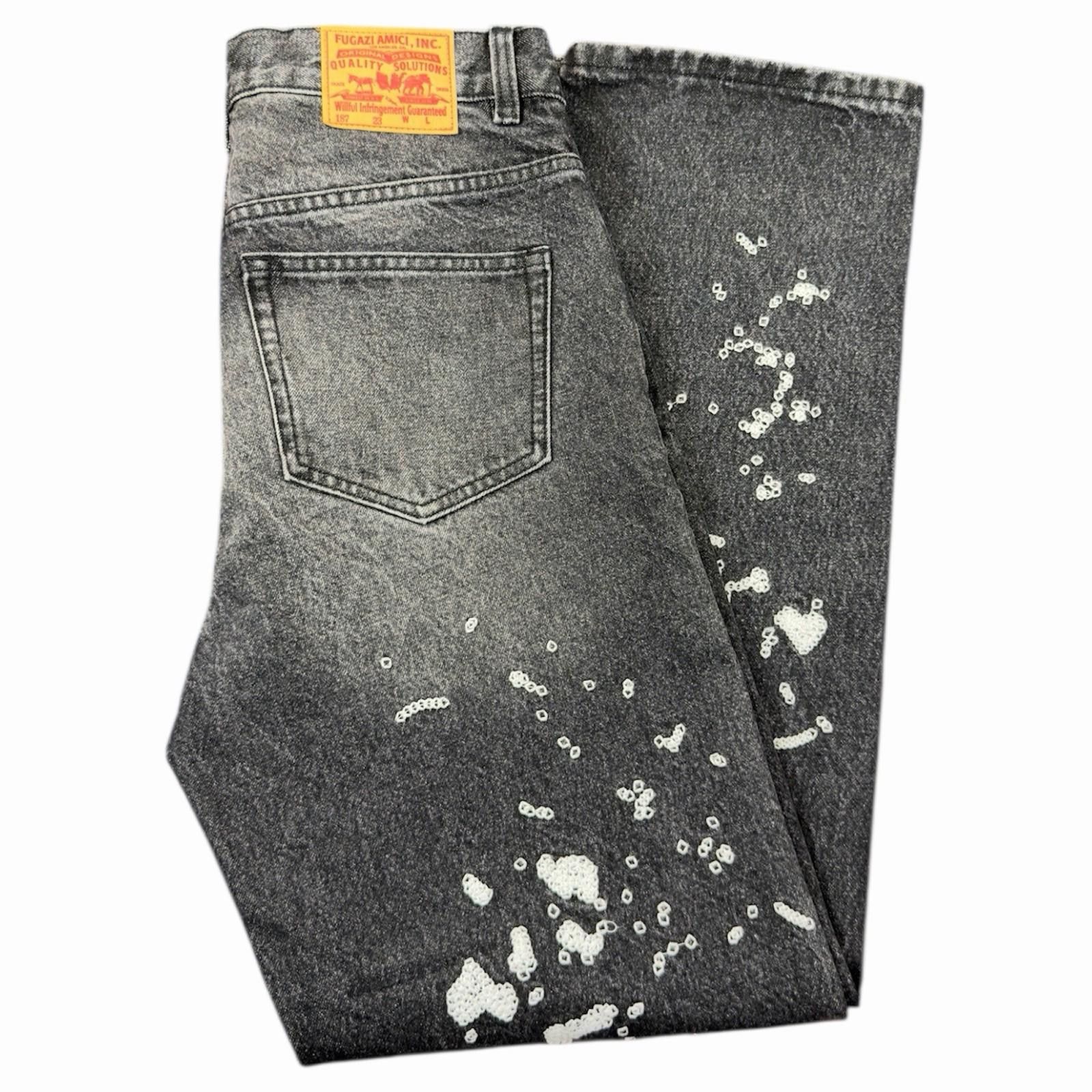 Fugazi Fugazi Paint Splatter Jeans Black Distressed Denim 32 x 30.5 Size US 32 / EU 48 - 7 Thumbnail