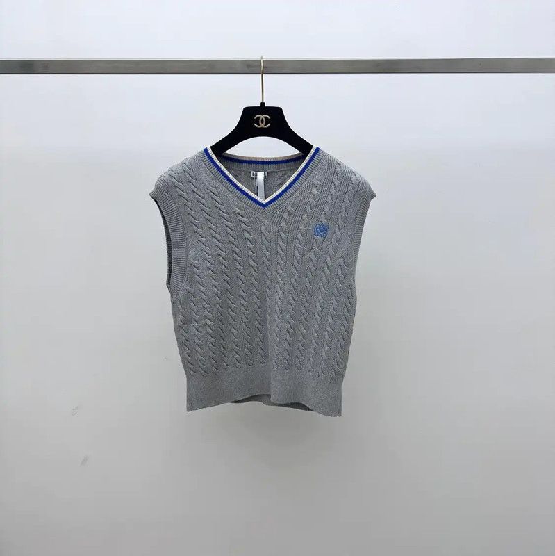Loewe Loewe Gray Knitted Sleeveless Top 0089 Size L / US 10 / IT 46 - 1 Thumbnail