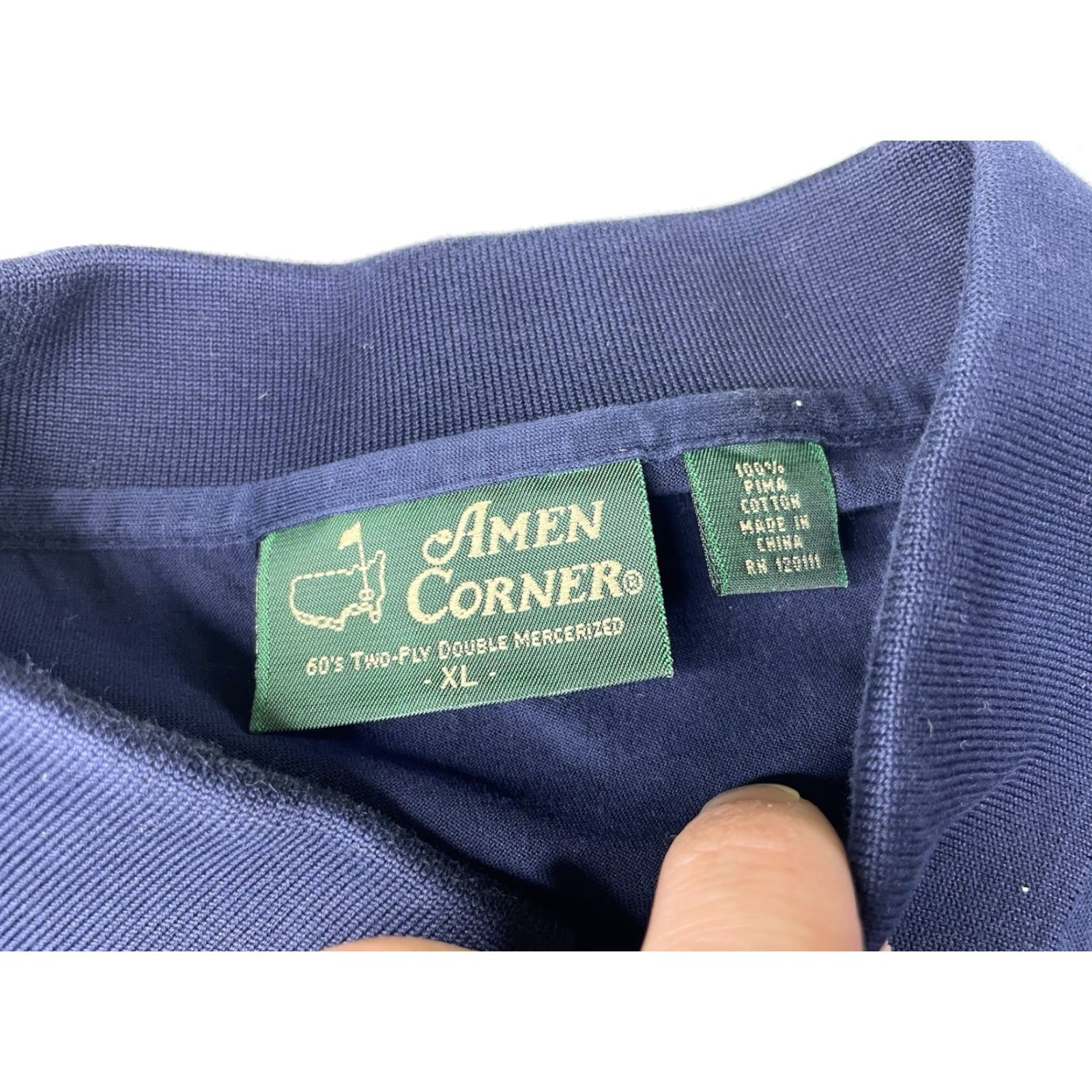 Vintage Masters Polo Shirt Navy Blue XL Men Golf 60’s 2 ply Mercerized Short Sleeve Button Collar Comfort Breathable Athletic Casual Size US XL / EU 56 / 4 - 3 Thumbnail