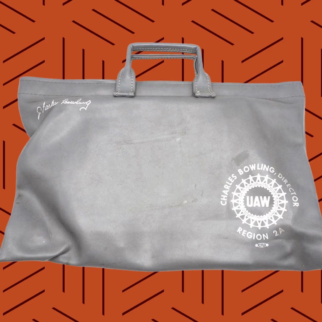 Vintage UAW United Auto Workers Union Briefcase Attache Laptop Bag Faux Leather Shirt Mens XS? Size ONE SIZE - 1 Thumbnail