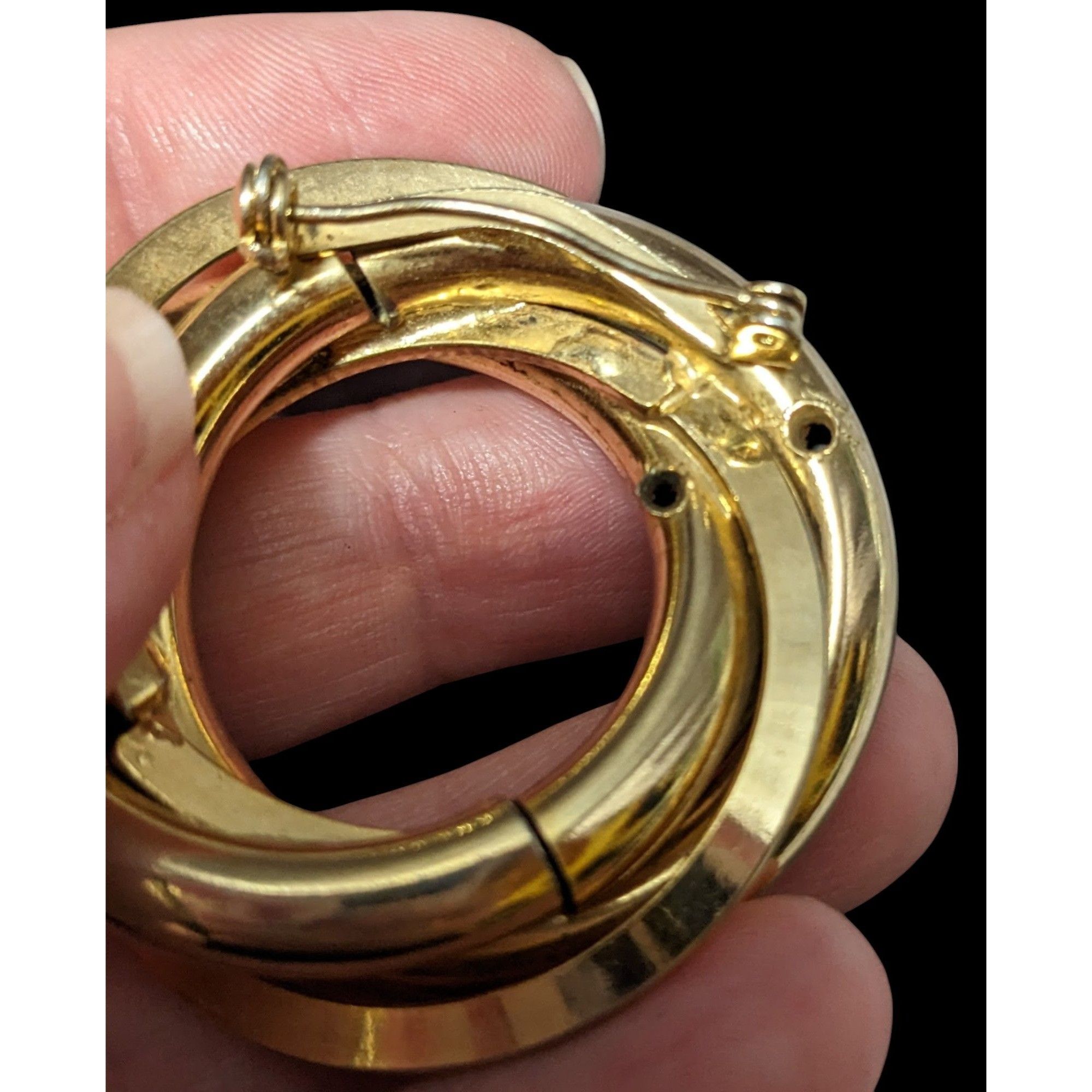 Other Vintage Gold Tone Textured Tube Circle Brooch Size ONE SIZE - 2 Thumbnail