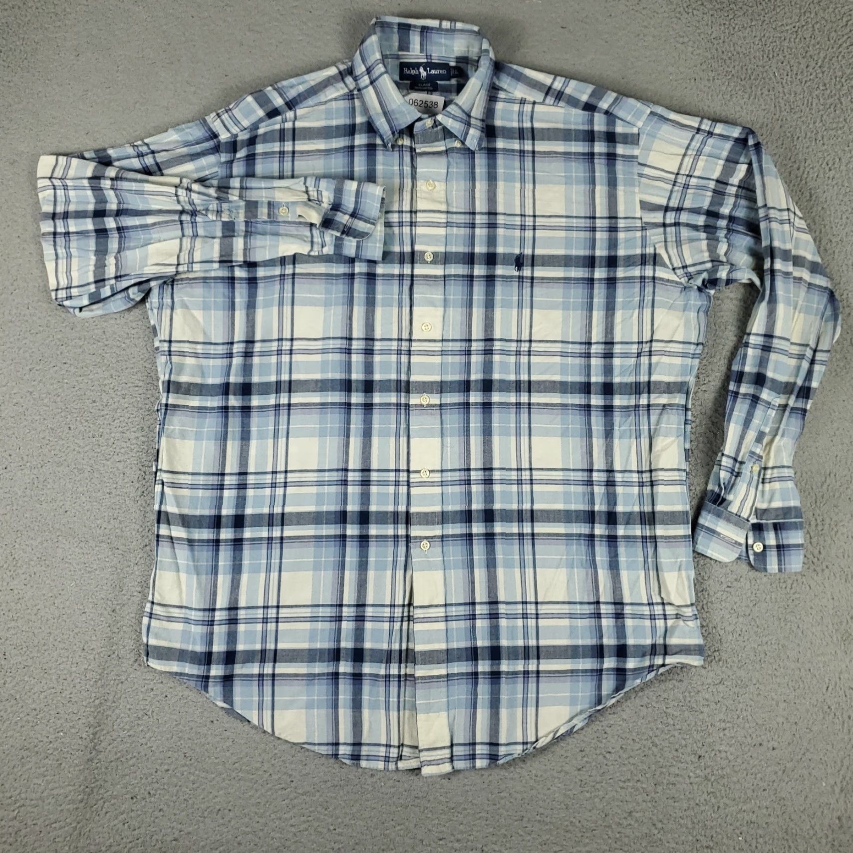 Ralph Lauren Ralph Lauren Shirt Mens Large Blue Plaid Pony Button-Up Long Sleeve Casual Classic Size US L / EU 52-54 / 3 - 3 Thumbnail