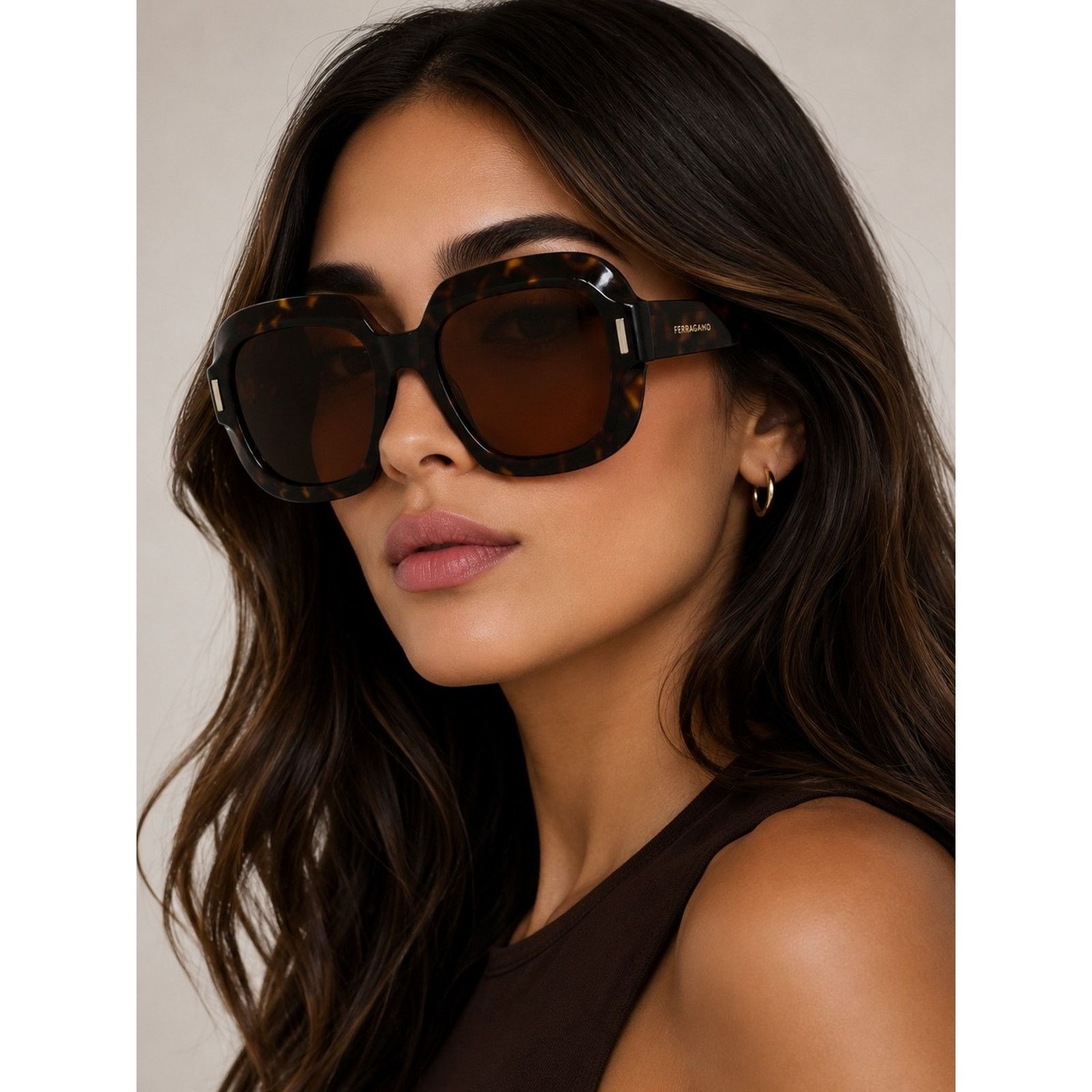 Salvatore Ferragamo New Salvatore Ferragamo SF2068SE 242 Women's Dark Havana Size ONE SIZE - 2 Thumbnail