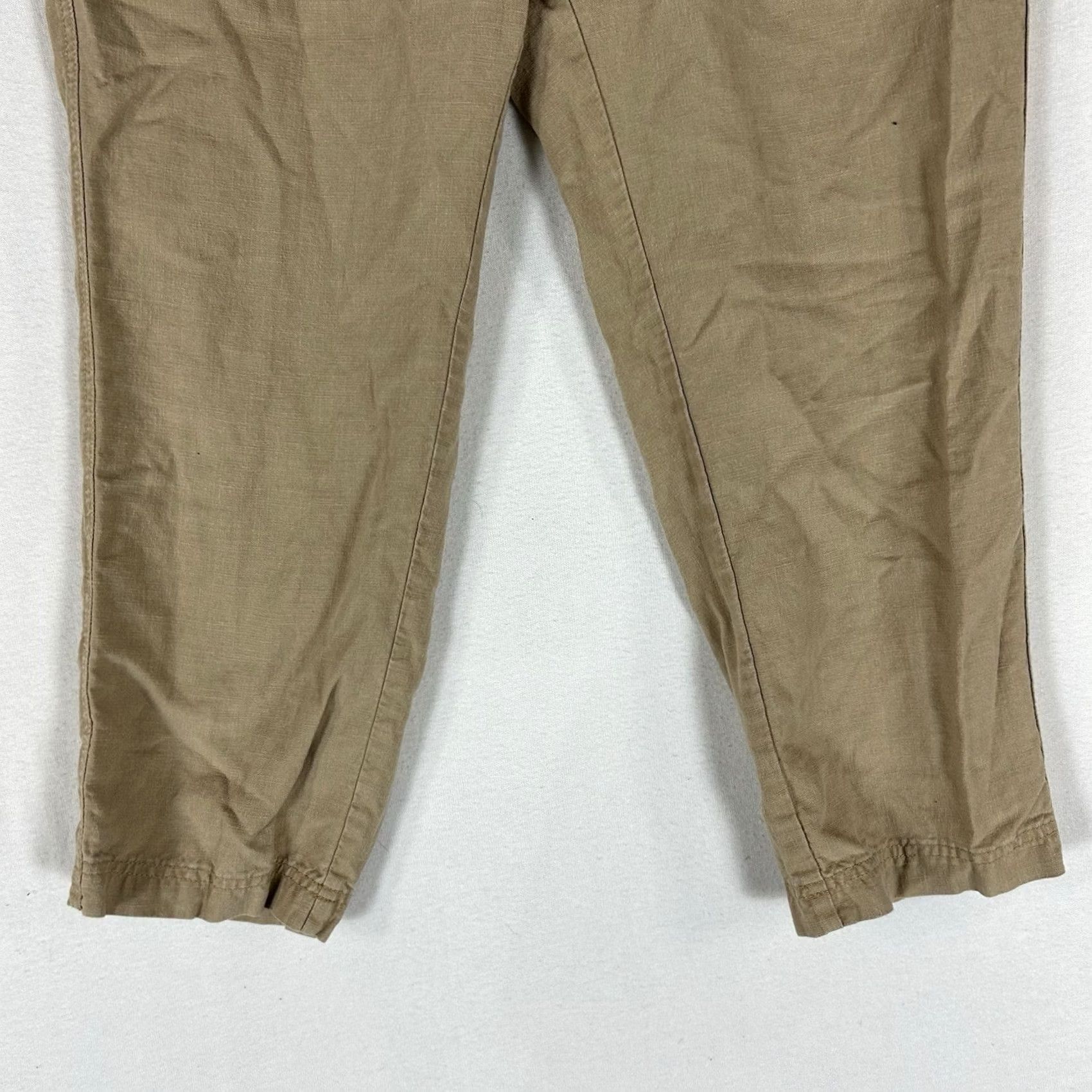 J.Crew J. Crew Linen Blend Casual Pants Womens Large Brown Tan Drawstring Yoga Gym Pants Size 36" / US 14 / IT 50 - 3 Thumbnail