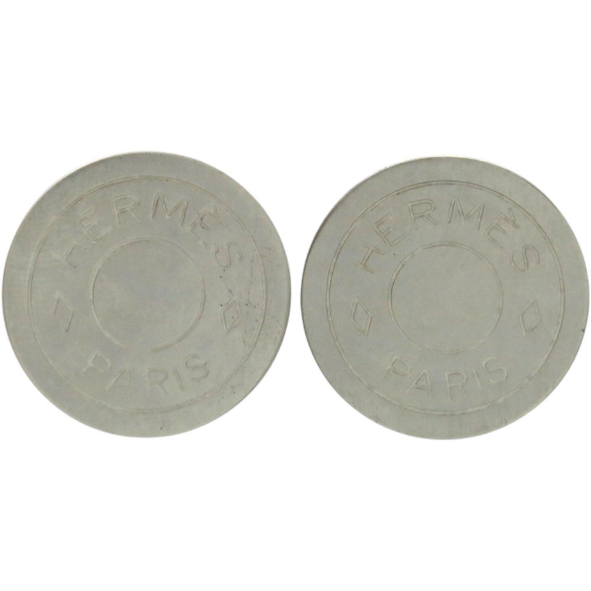 Hermes Hermes Serie Matte Metal Silver Earrings 0109 HERMES Size ONE SIZE - 1 Thumbnail