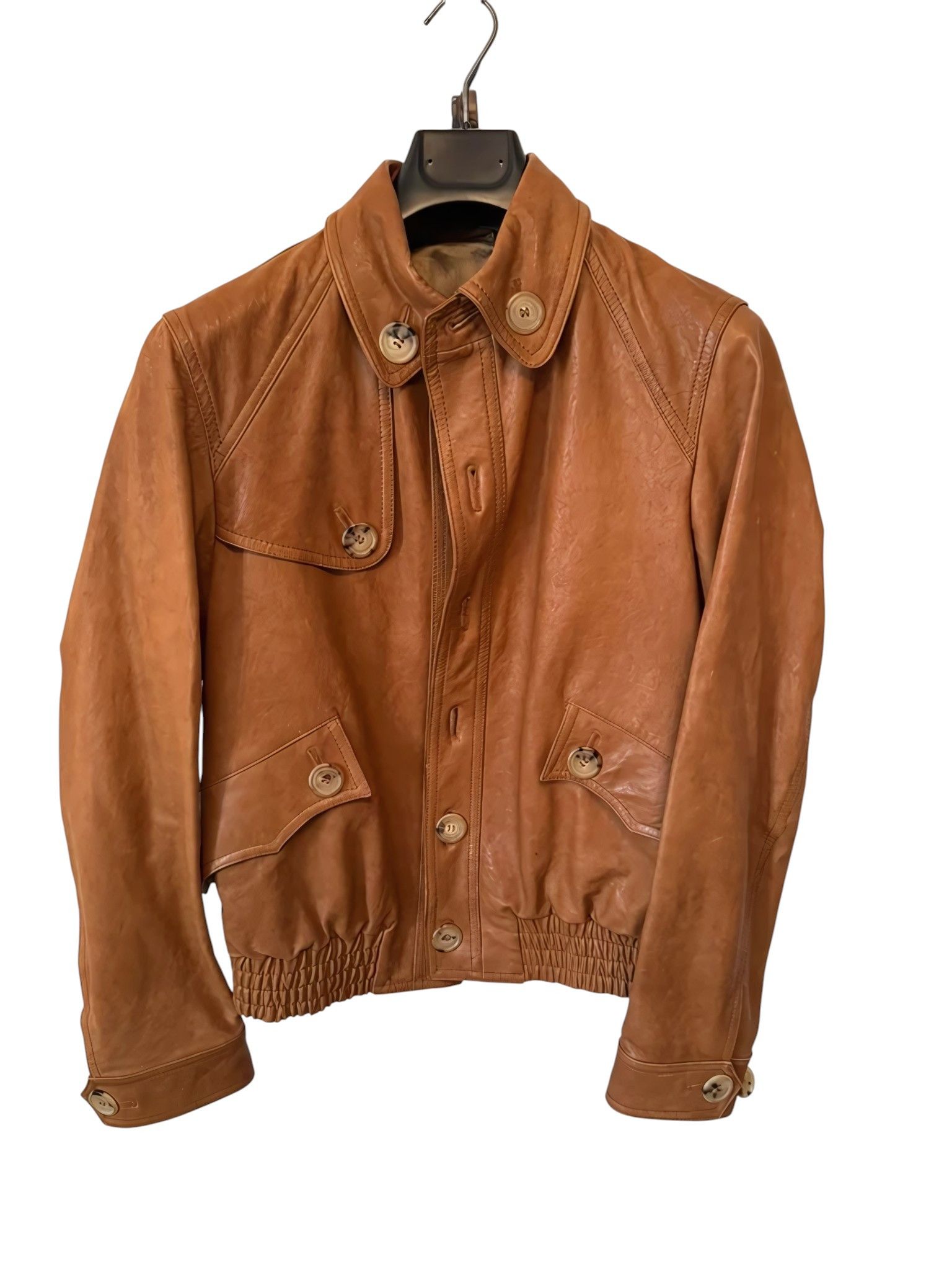 Burberry Prorsum BABY CALFSKIN LEATHER COGNAC JACKET Size US M / EU 48-50 / 2 - 1 Thumbnail