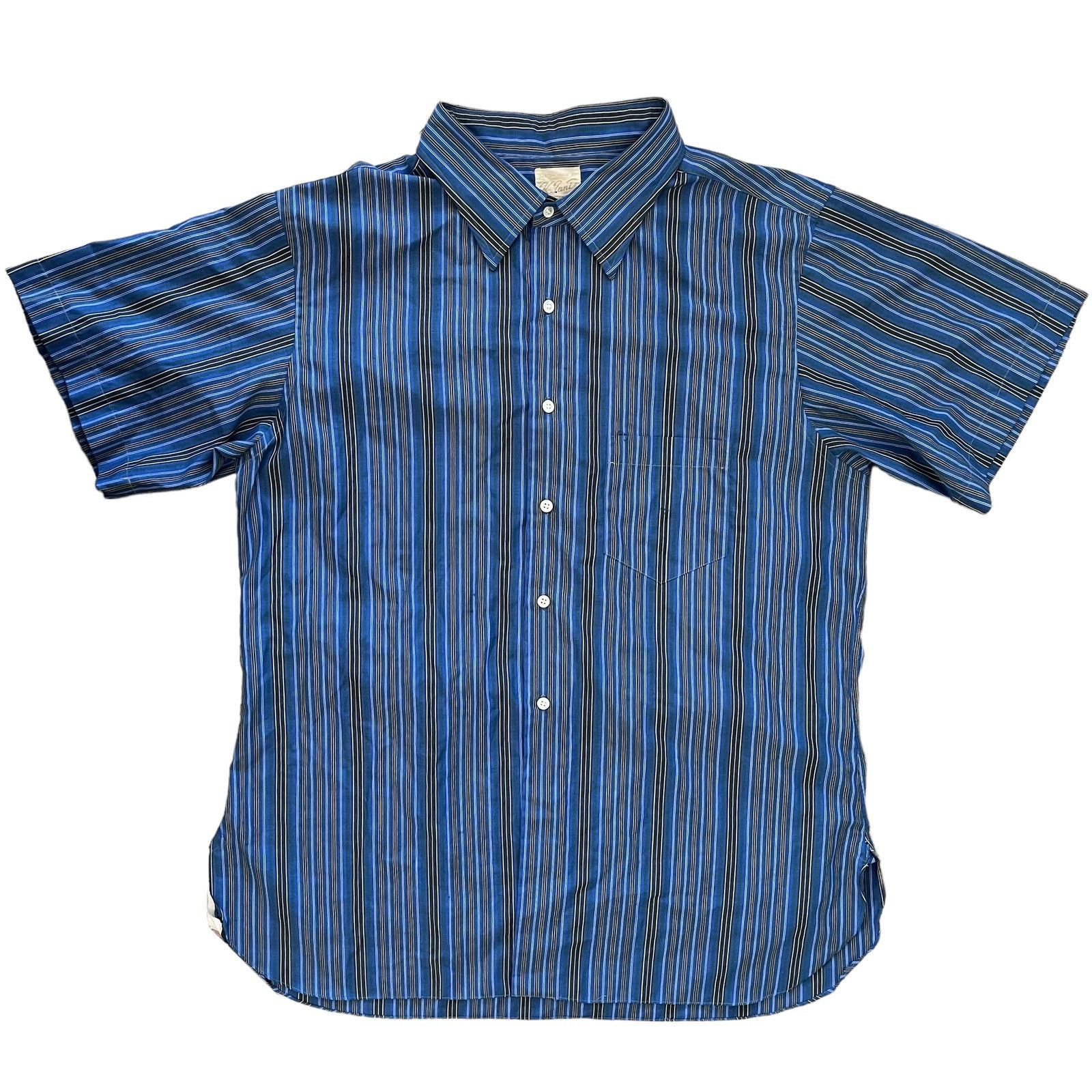 Vintage Vintage K. Tani Tokyo Striped Blue Short-Sleeve Button Shirt Size US XL / EU 56 / 4 - 1 Thumbnail