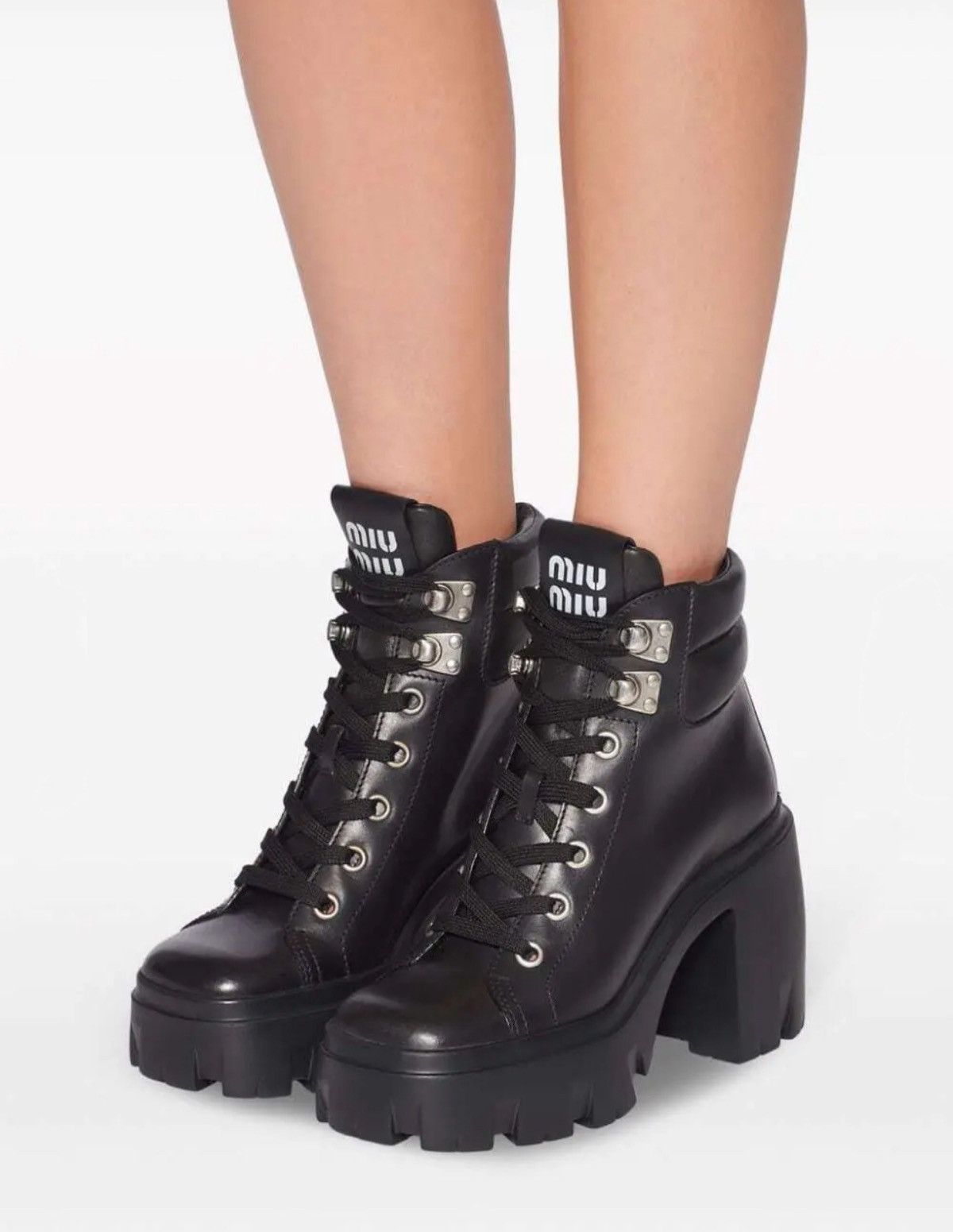 Miu Miu Miu Miu Block Heel Platform Combat Boots size 41 Size US 11 / IT 41 - 3 Thumbnail