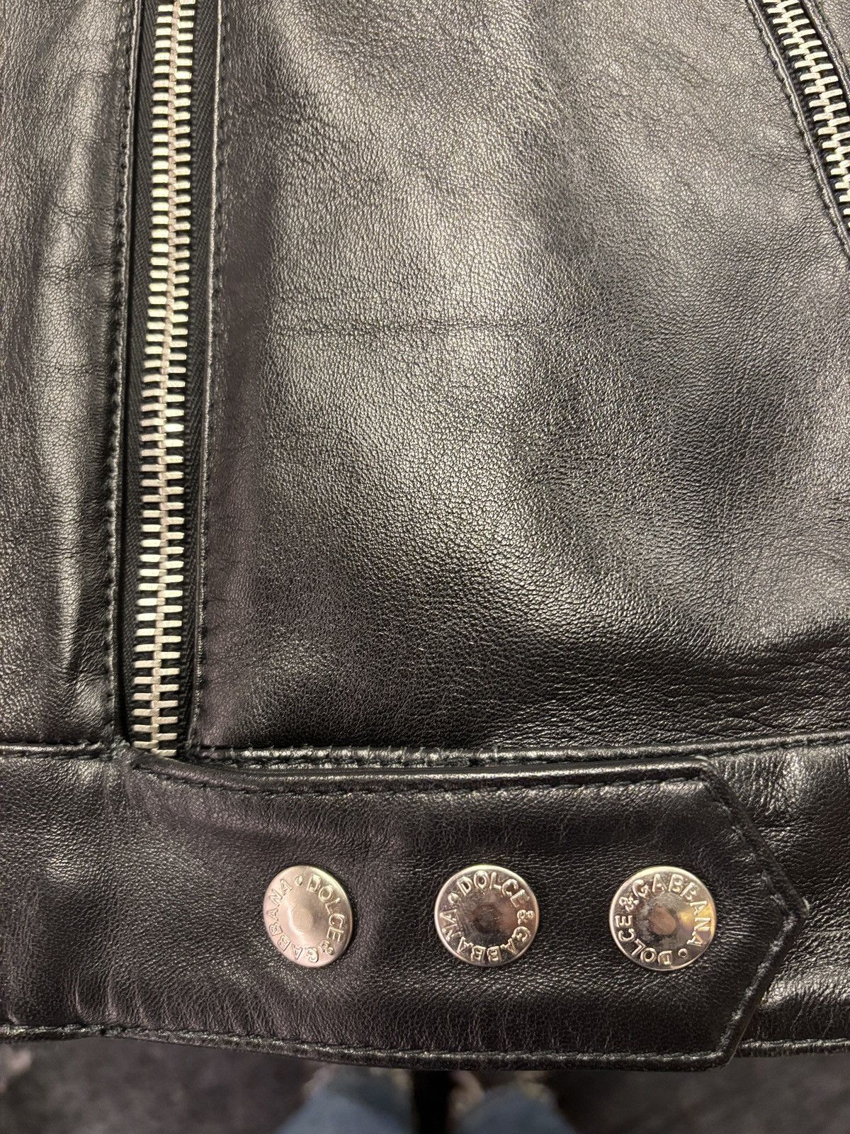 Dolce & Gabbana Dolce & Gabbana Moto Leather Jacket Size L / US 10 / IT 46 - 11 Thumbnail