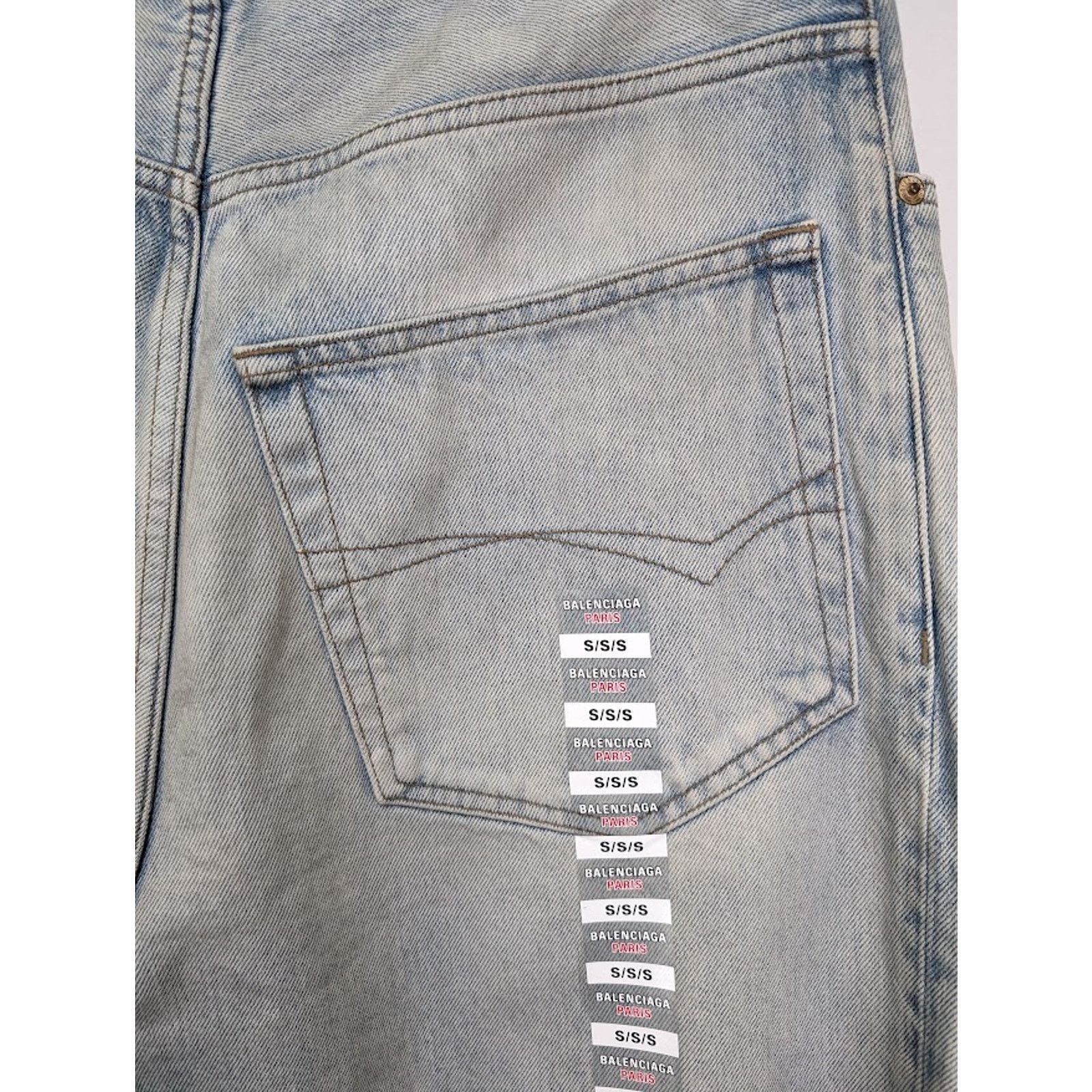 Balenciaga o1rshd1 Organic Japanese Twill Sticker Baggy Pants Blue Size US 34 / EU 50 - 12 Thumbnail