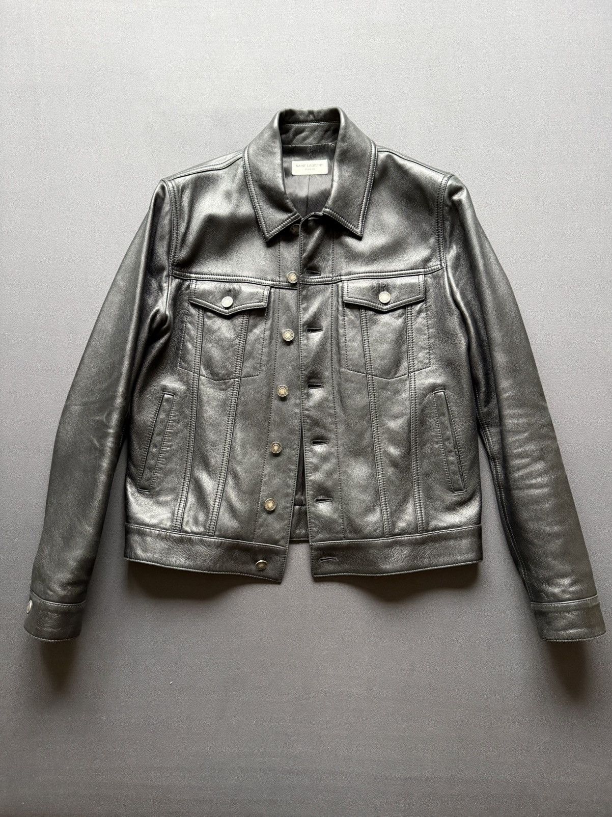 Saint Laurent Paris Saint Laurent Paris - Lamb skin Trucker Jacket - size 48 Size US M / EU 48-50 / 2 - 3 Thumbnail
