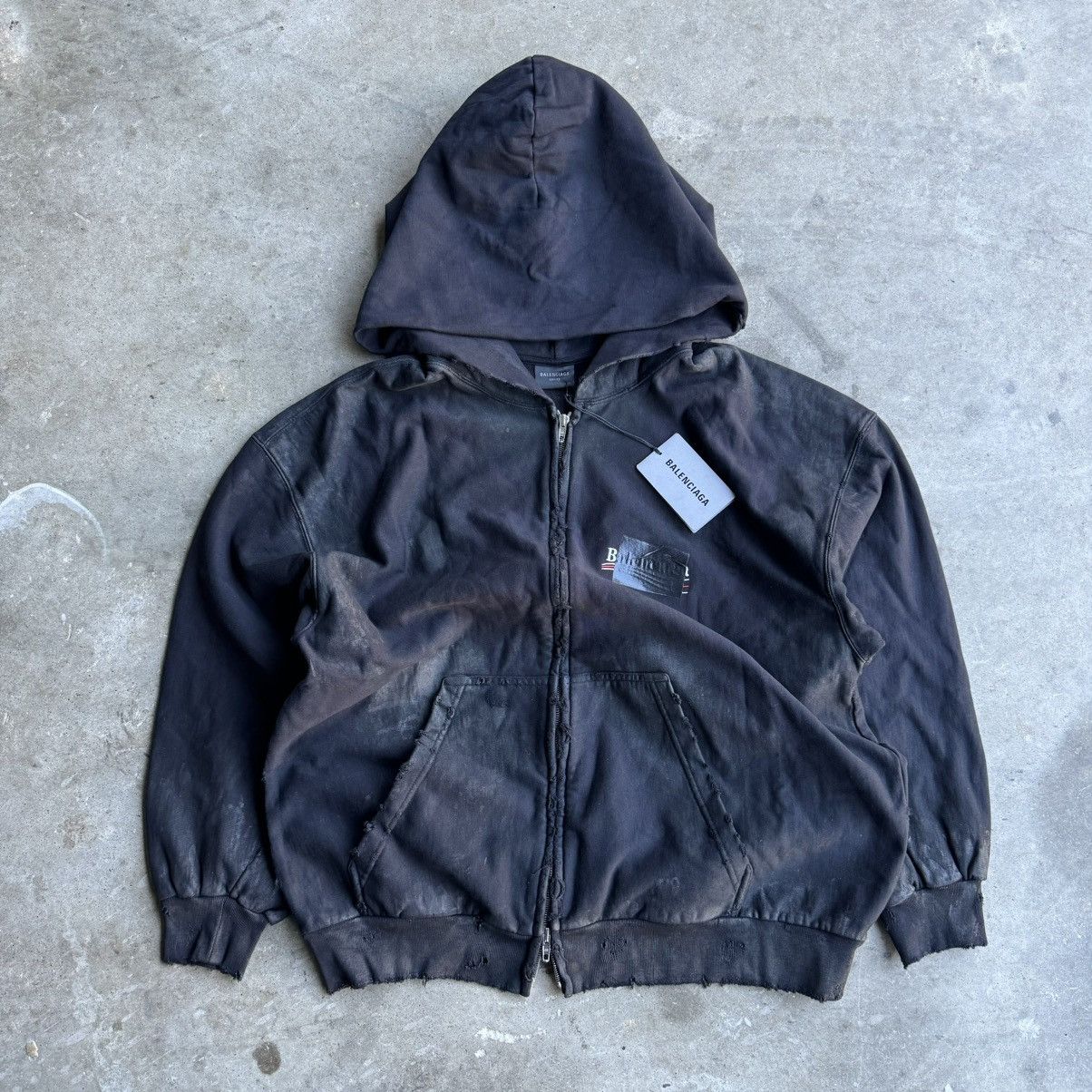 Balenciaga Balenciaga Mud Gaffer Zip Hoodie | Grailed