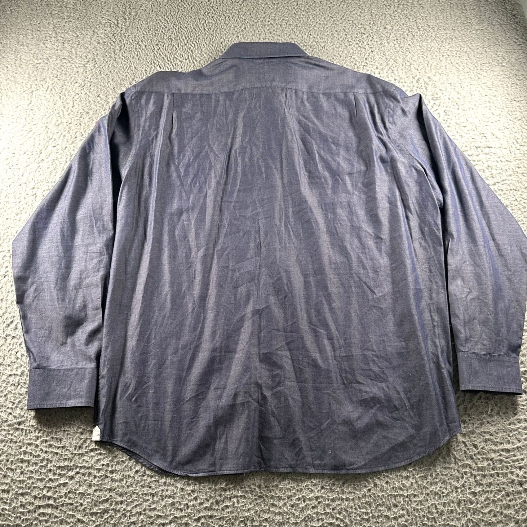Todd Snyder Todd Snyder Dress Shirt Mens 17.5 34/35 Long Sleeve Navy Chambray Button-Down Size 48R - 6 Thumbnail