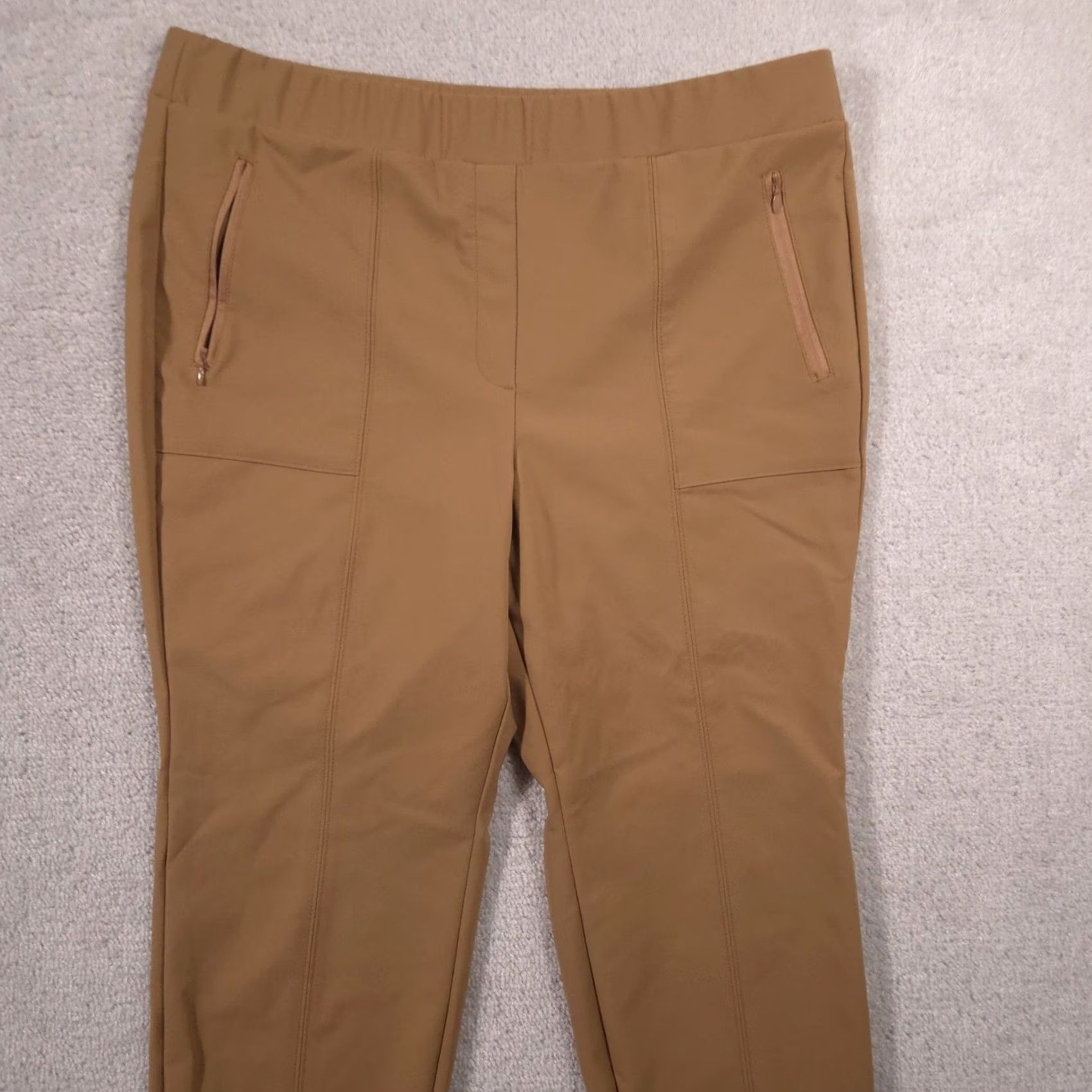 Vintage Lane Bryant Pants Womens 18 On the Go Mid Rise Ankle Nylon Blend Stretch Camel Size 40" / US 18 - 3 Thumbnail