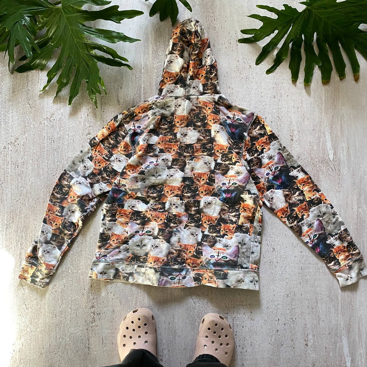 Vintage VINTAGE Y2K DEVIL SATAN CATS OVERPRINTED RARE HOODIE 115 Size US L / EU 52-54 / 3 - 3 Thumbnail