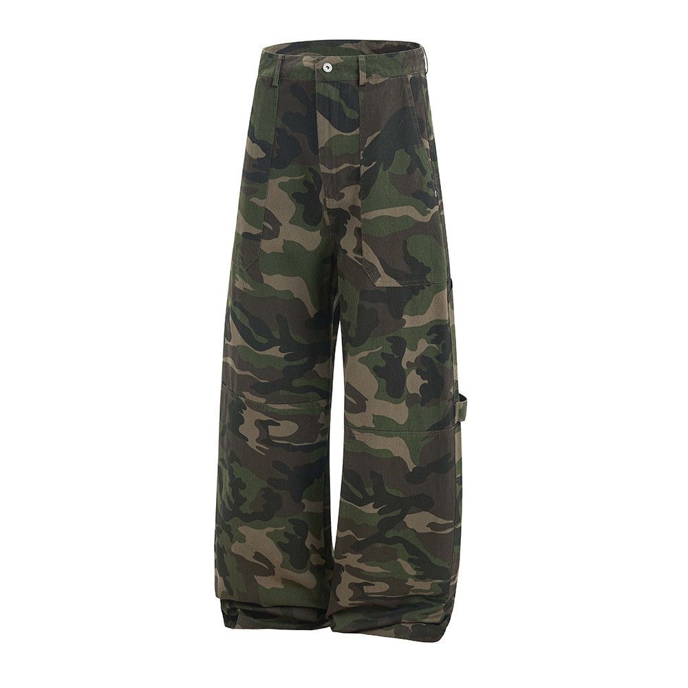 Japanese Brand × Jean American camouflage men's punk wide-leg cargo trousers Size US 32 / EU 48 - 2 Thumbnail