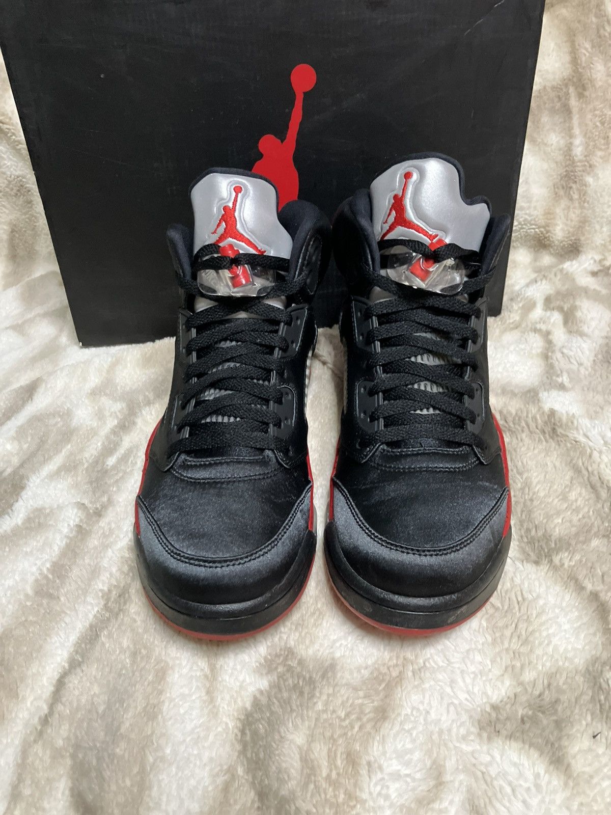 Jordan Brand Sz 9m- Air Jordan 5 Retro Satin Bred- Used OG All Size US 9 / EU 42 - 2 Thumbnail