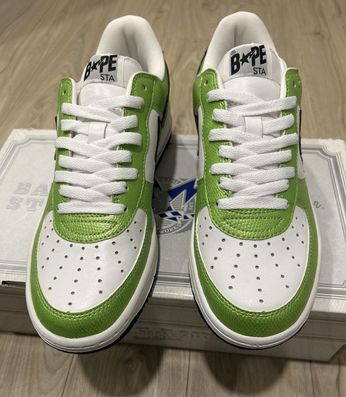 Bape RARE OG 2007 A BATHING APE GREEN SNAKESKIN BAPESTA Size US 9.5 / EU 42-43 - 2 Thumbnail